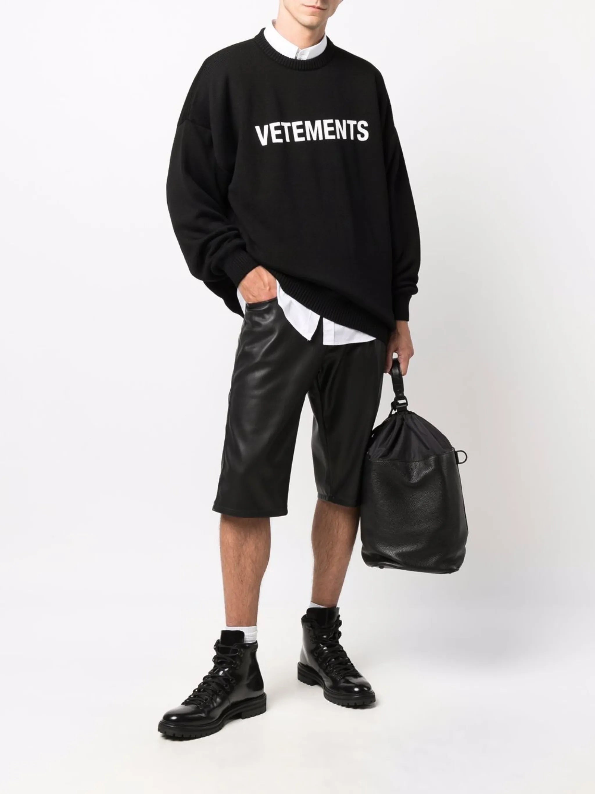 logo-print merino wool jumper