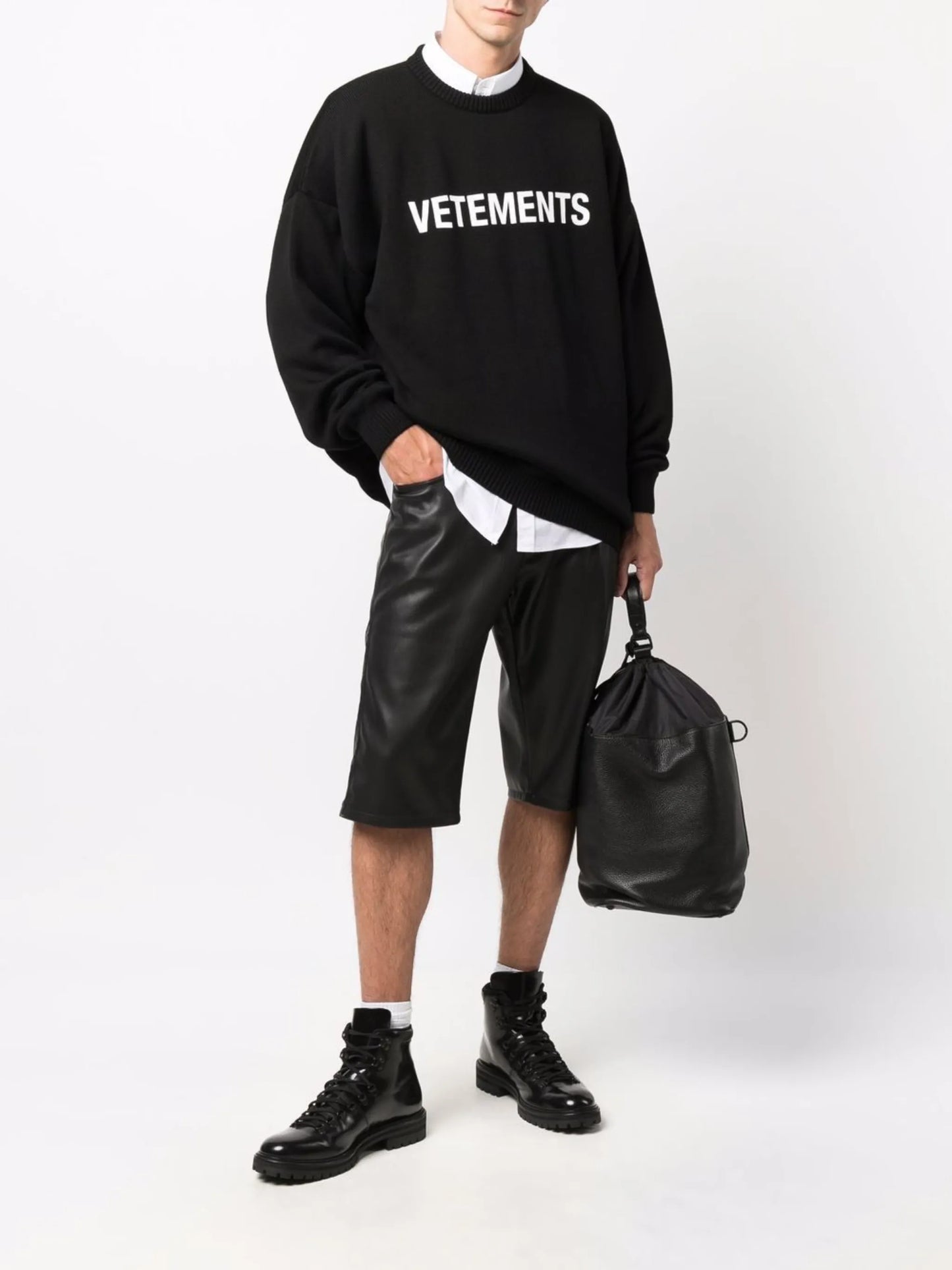 logo-print merino wool jumper