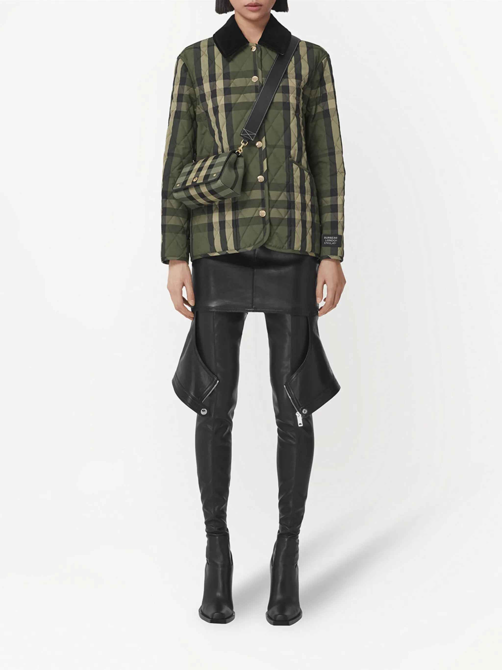 quilted checked jacket