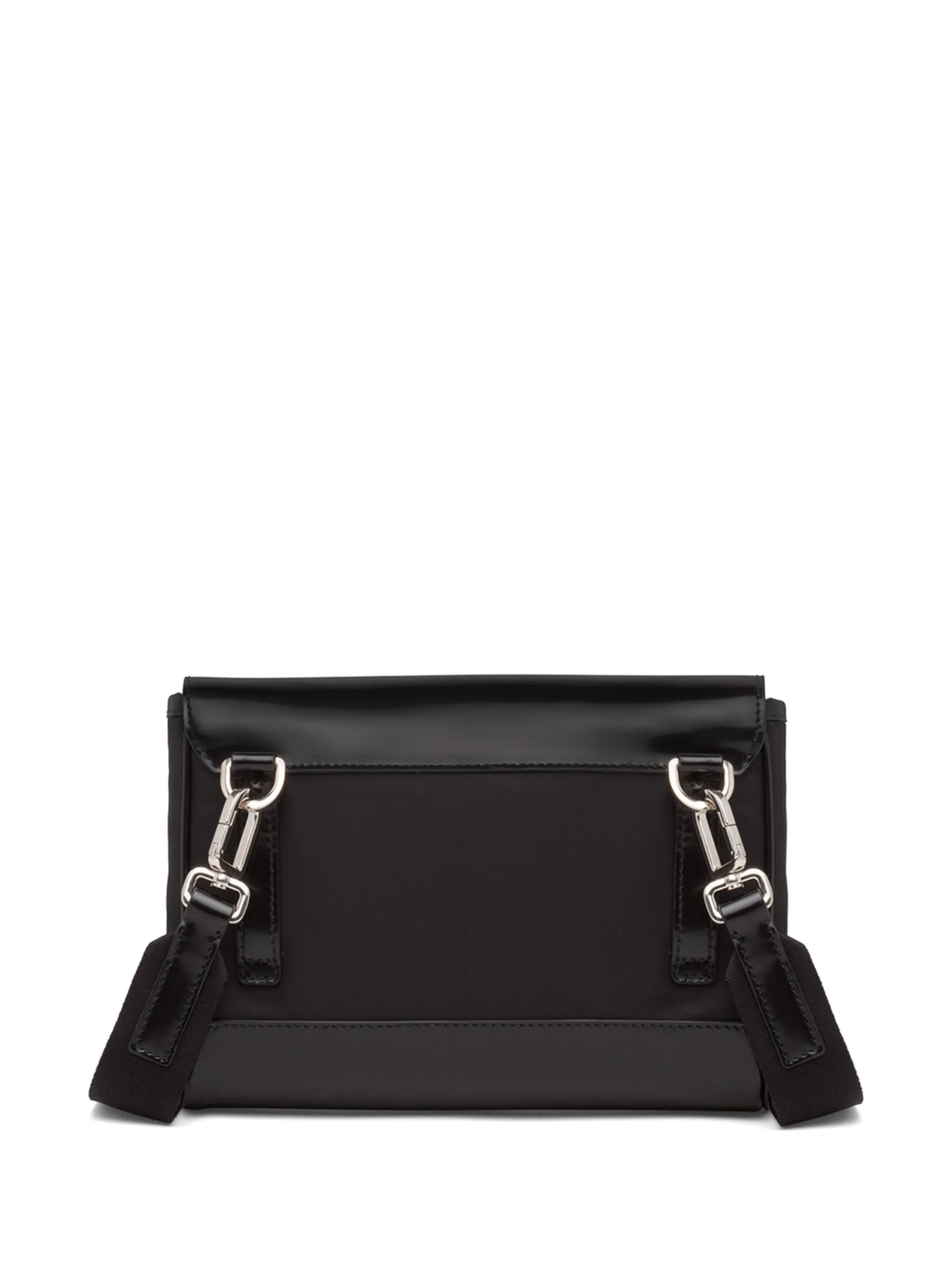 Re-Nylon and leather shoulder bag