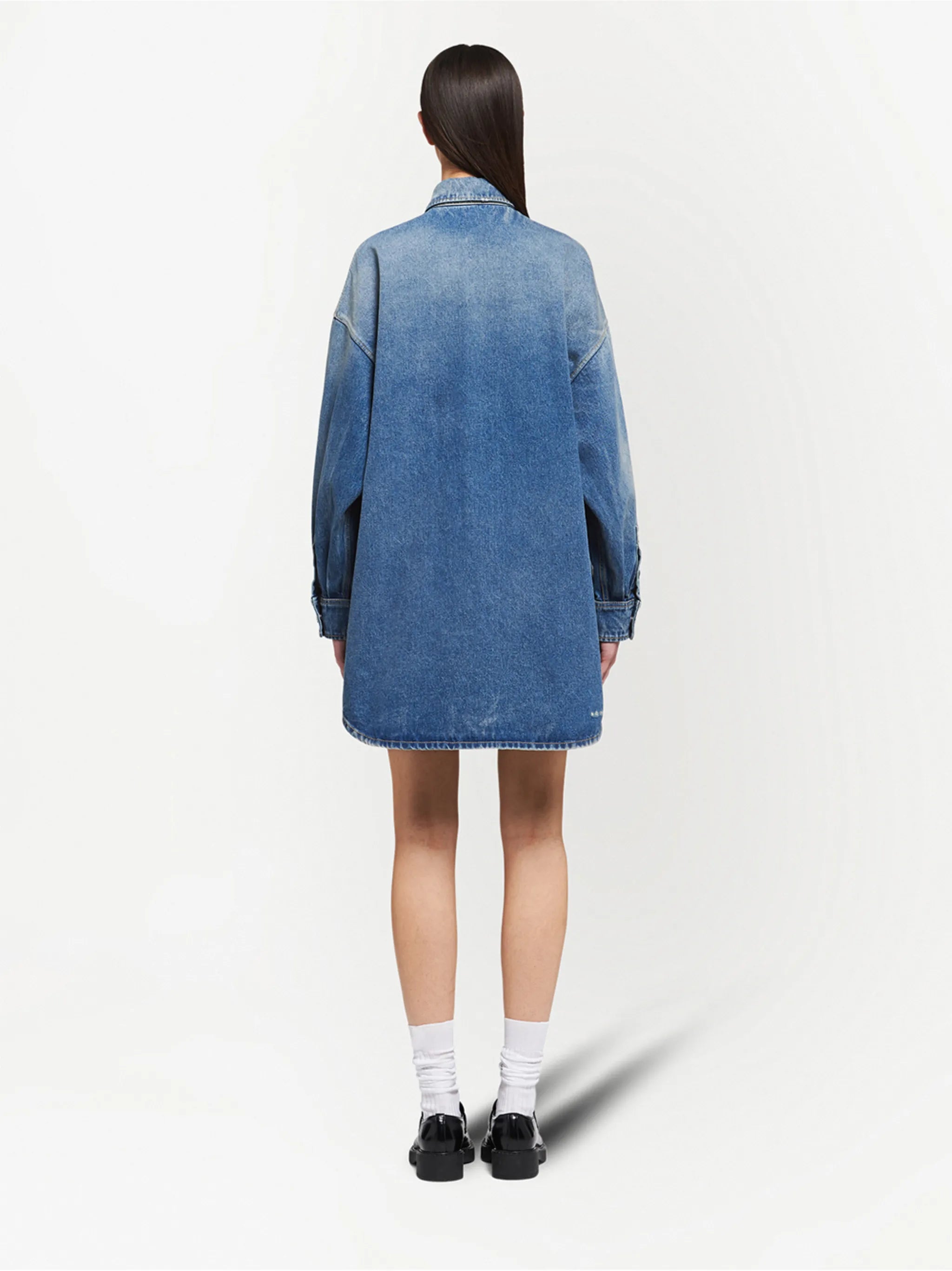 triangle-logo denim shirt