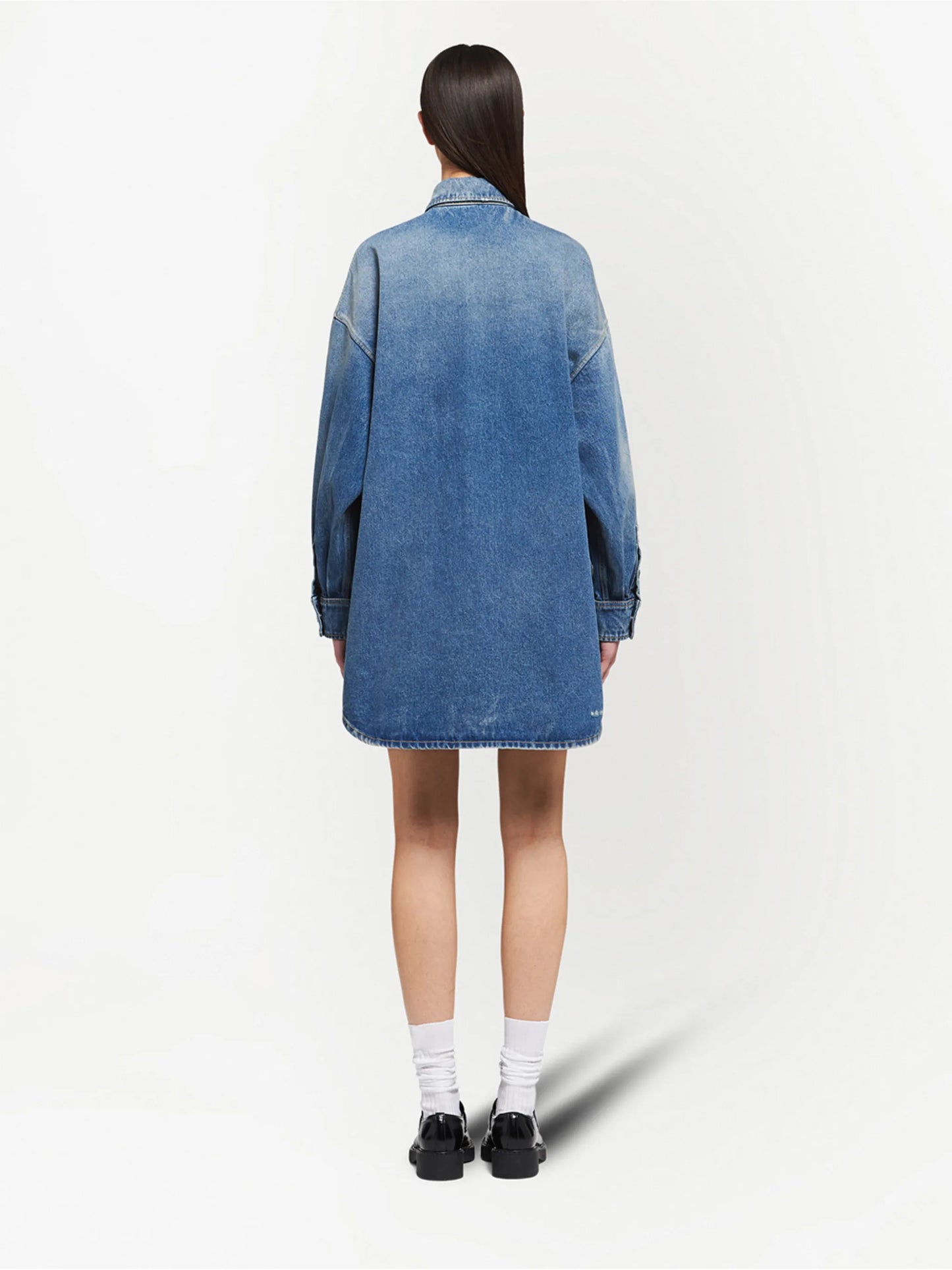 triangle-logo denim shirt