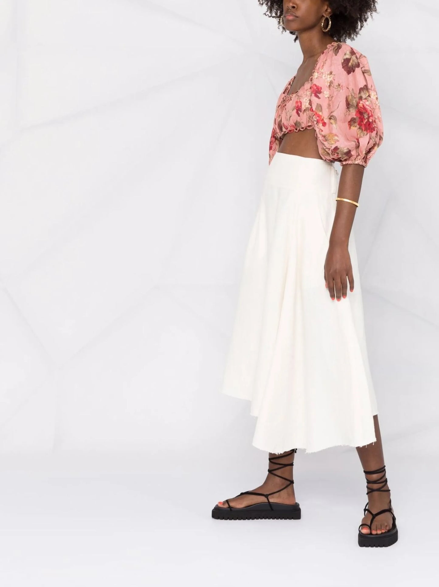 Cassia floral-print crop top