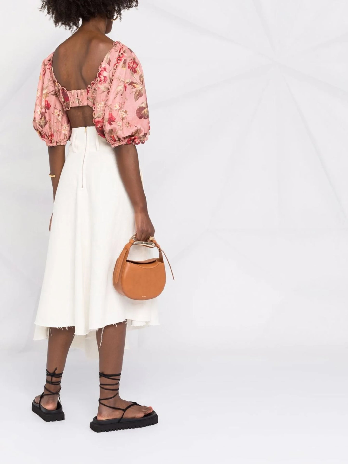 Cassia floral-print crop top