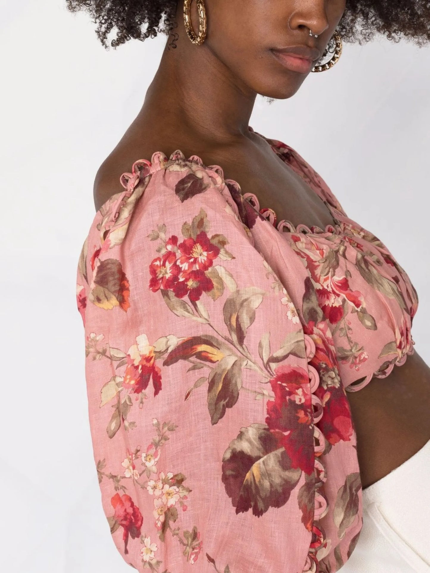 Cassia floral-print crop top