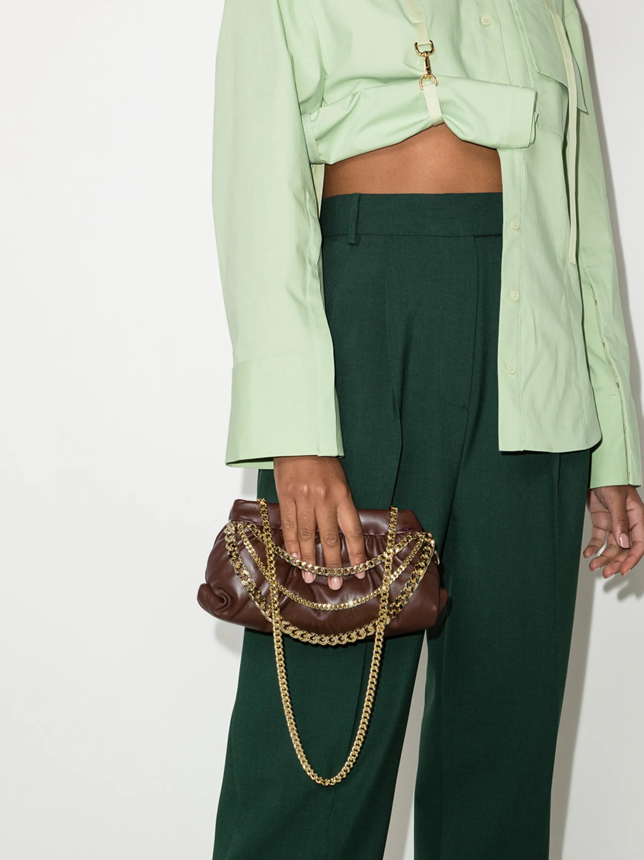 Glam chain-embellished shoulder bag