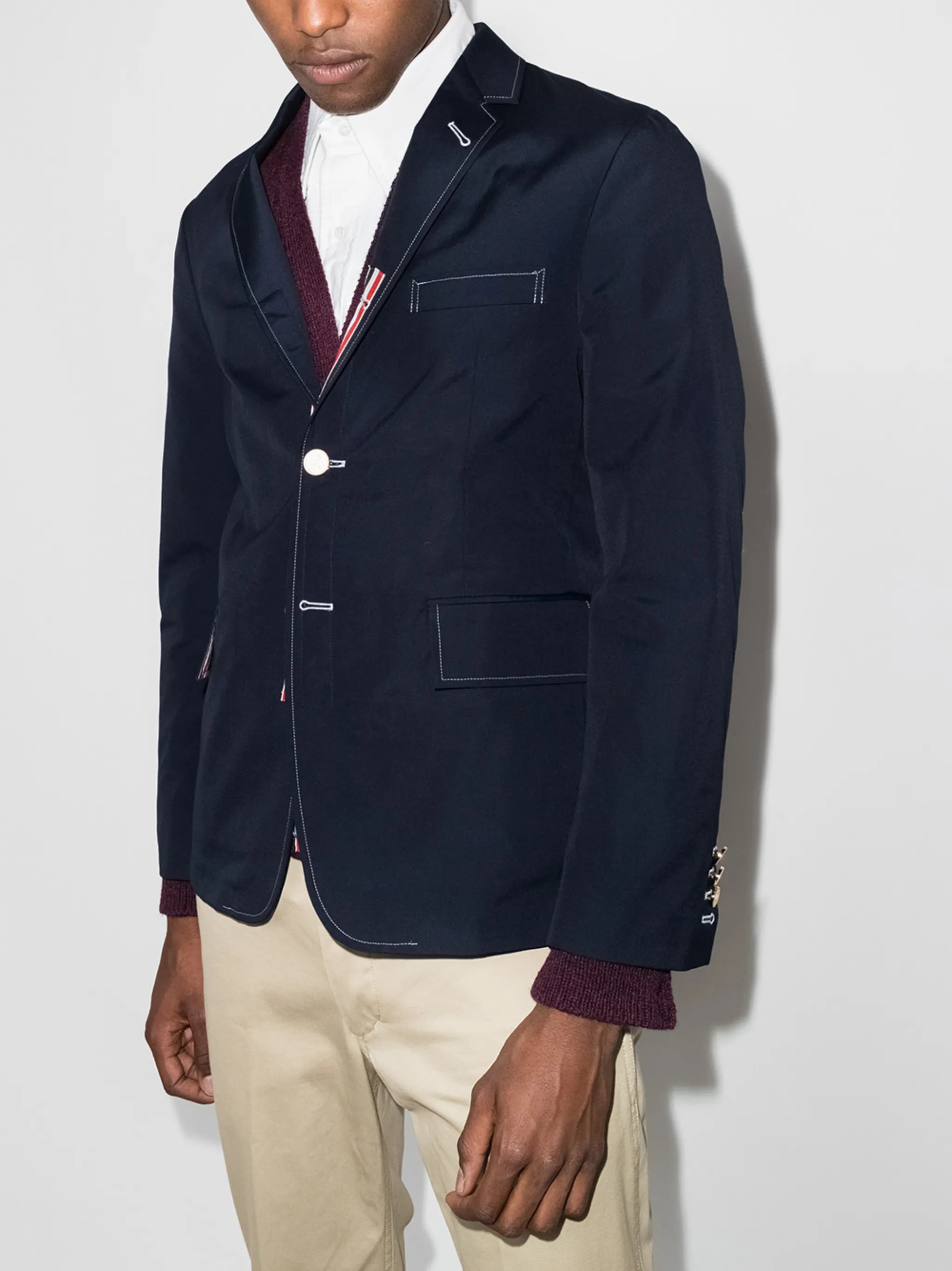 notched-lapels single-breasted blazer