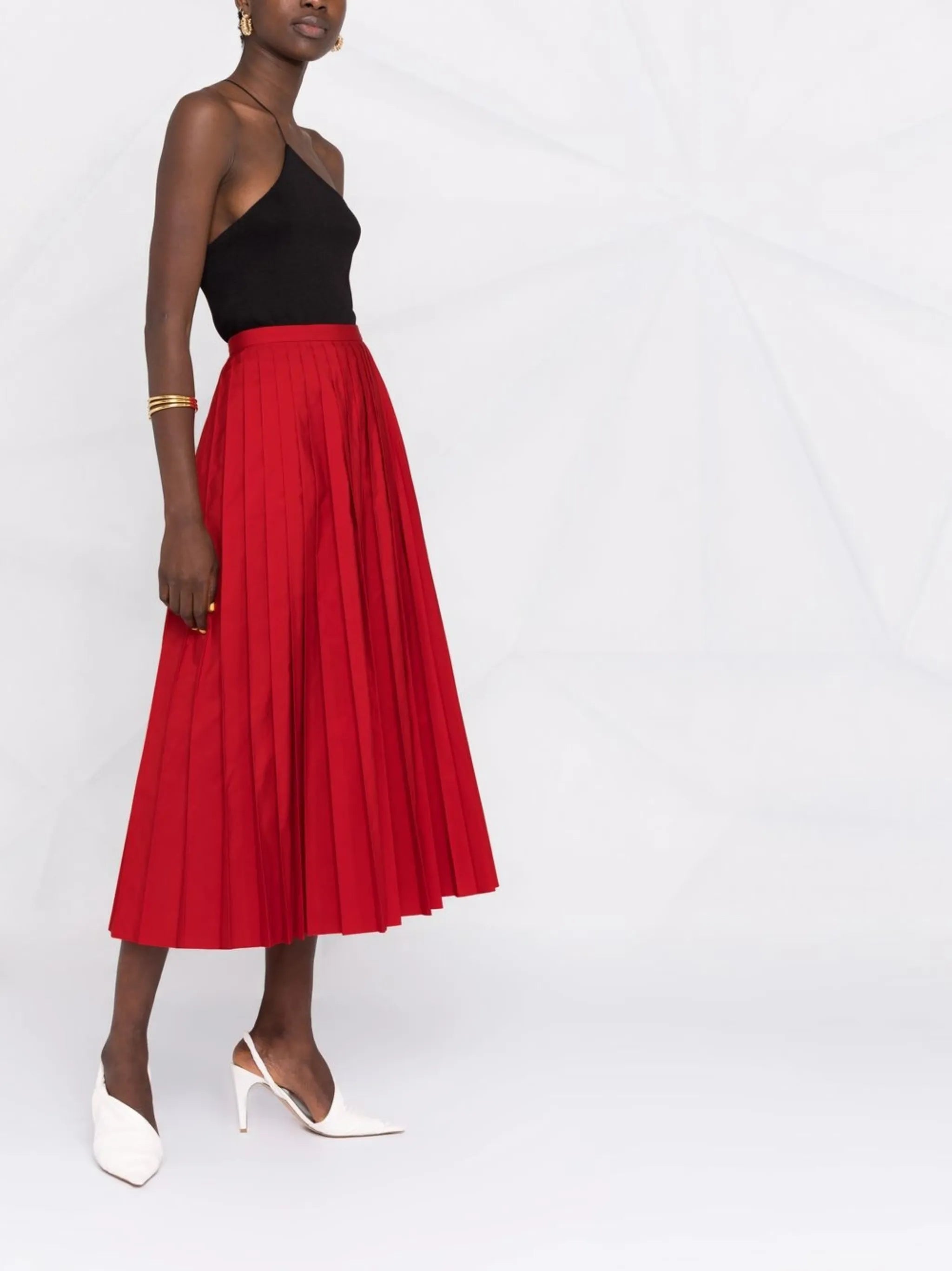 fully pleated midi skirt