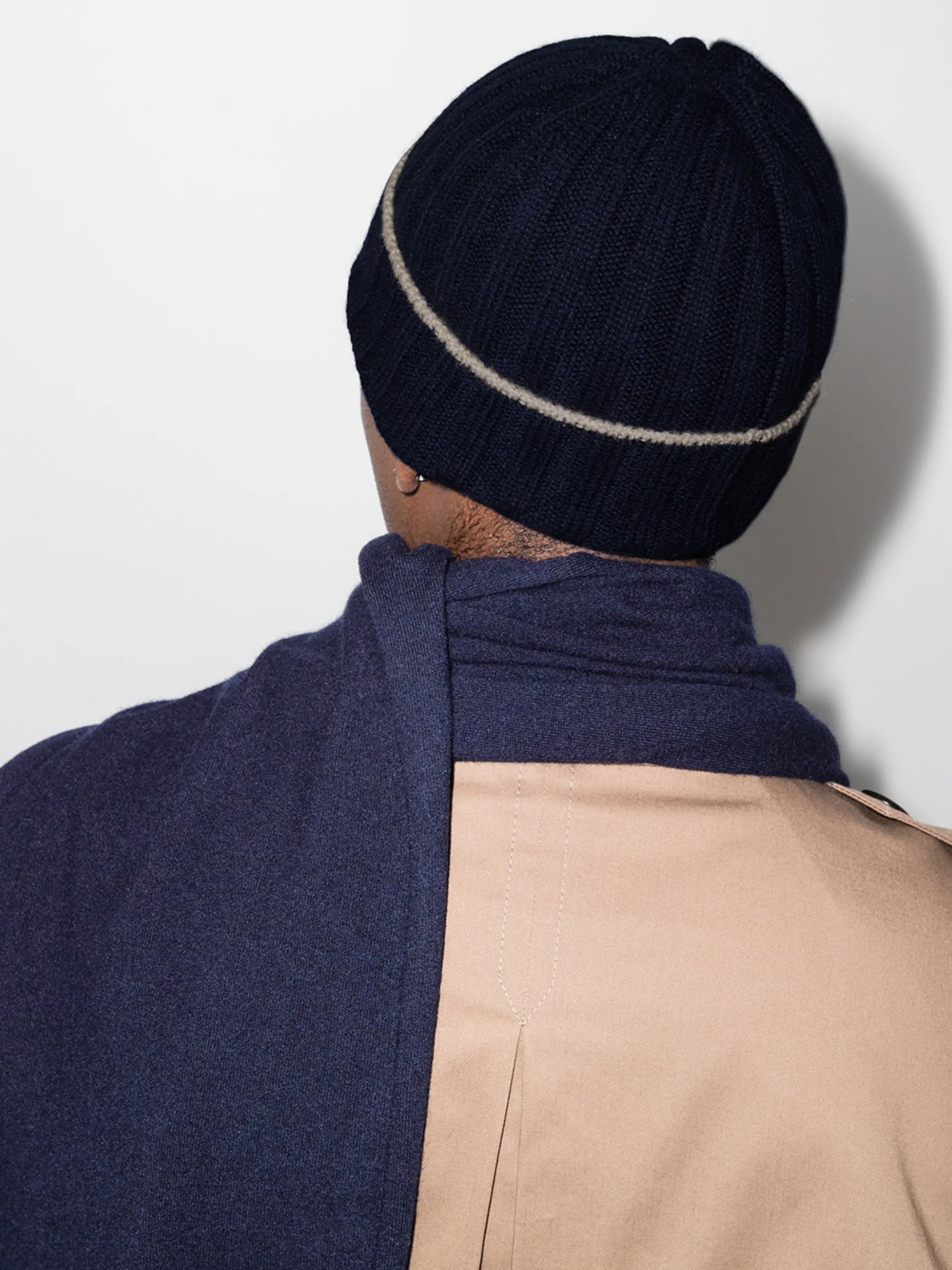 ribbed-knit cashmere beanie hat