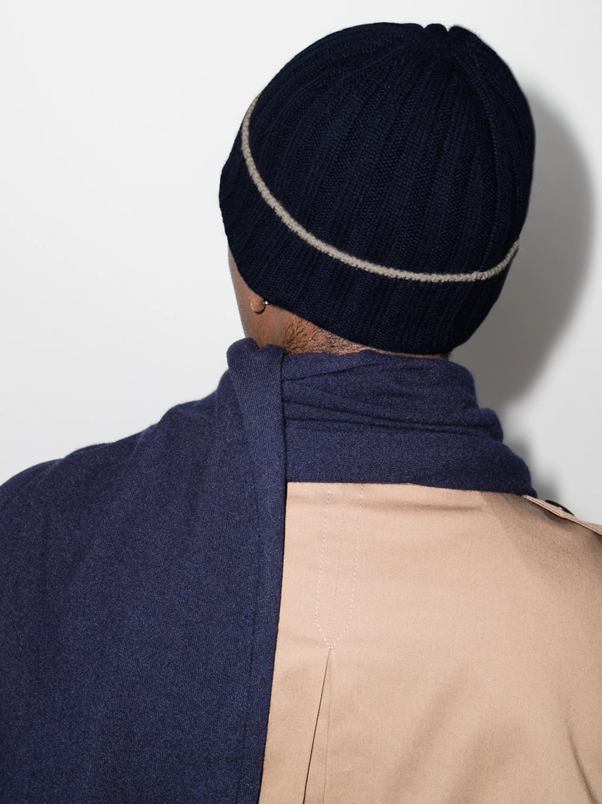 ribbed-knit cashmere beanie