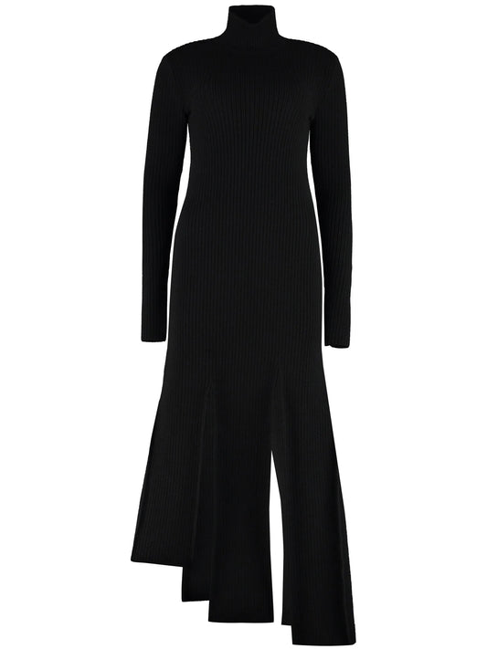asymmetric knitted dress