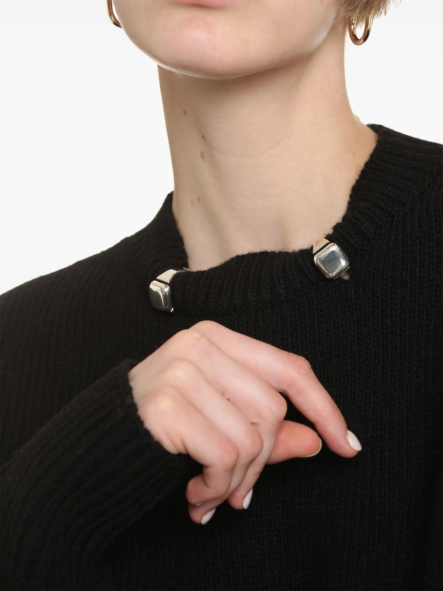 embellished knitted jumper