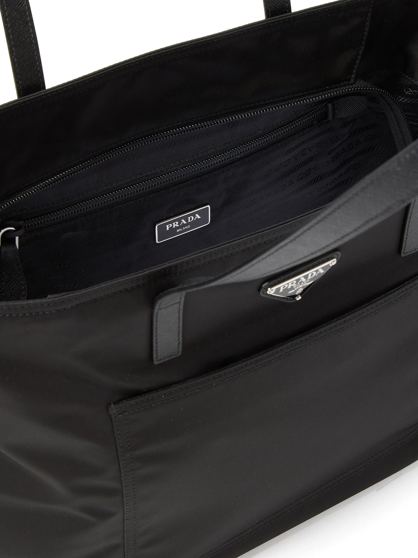 Re-Nylon embroidered tote bag