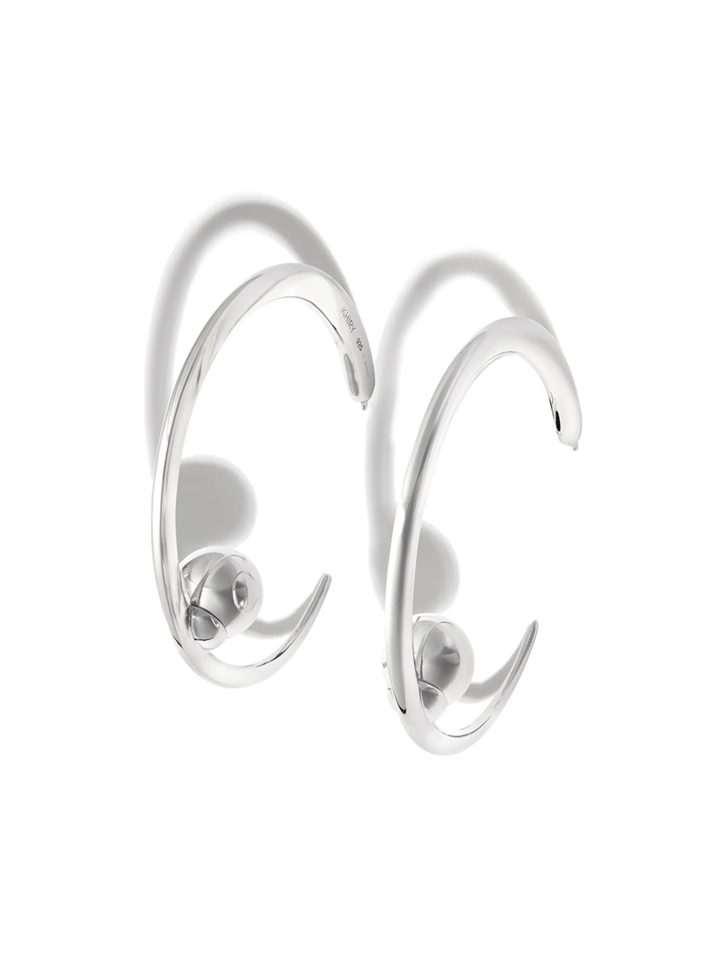 silver pearl hoop earrings