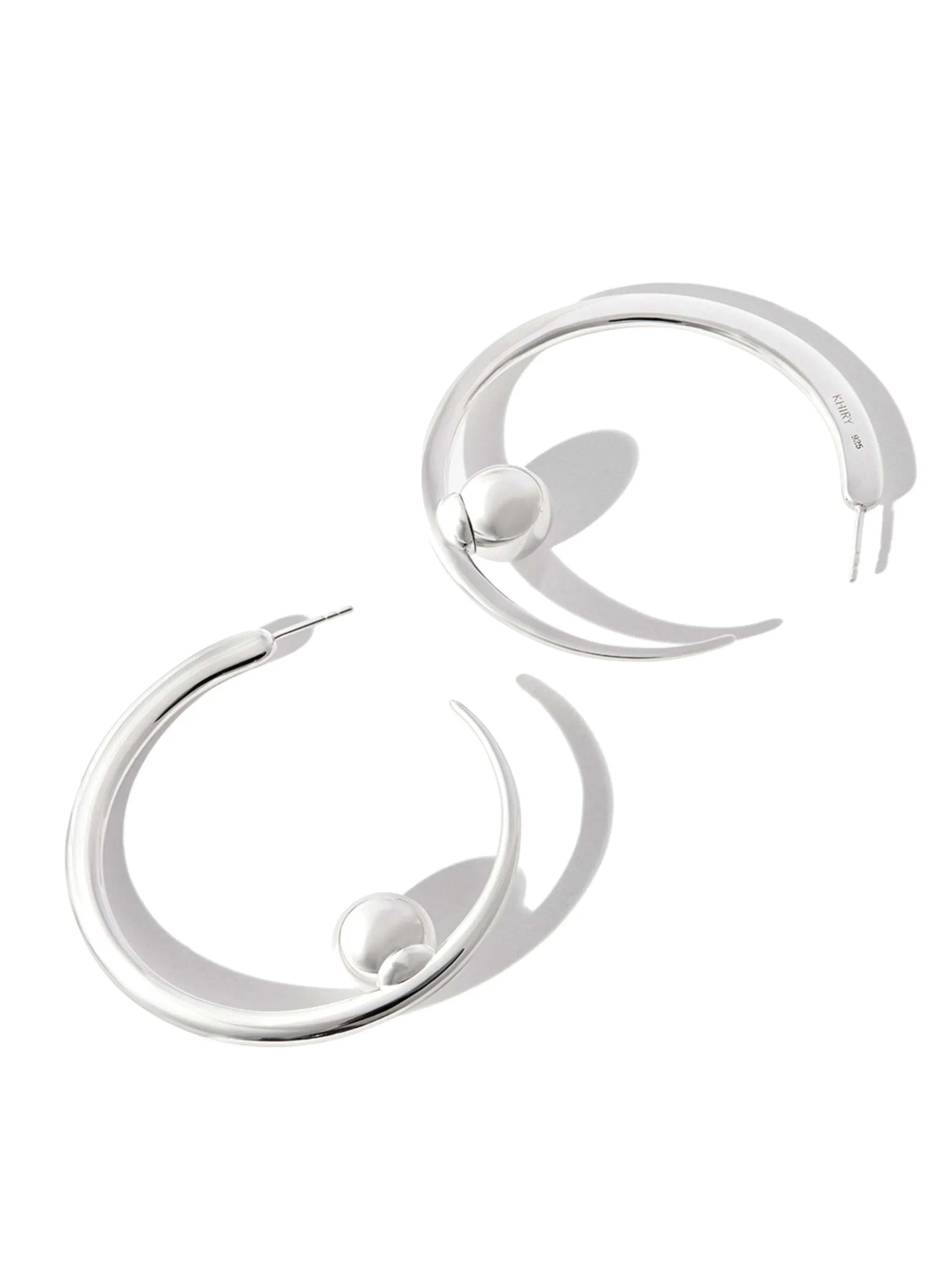 silver pearl hoop earrings