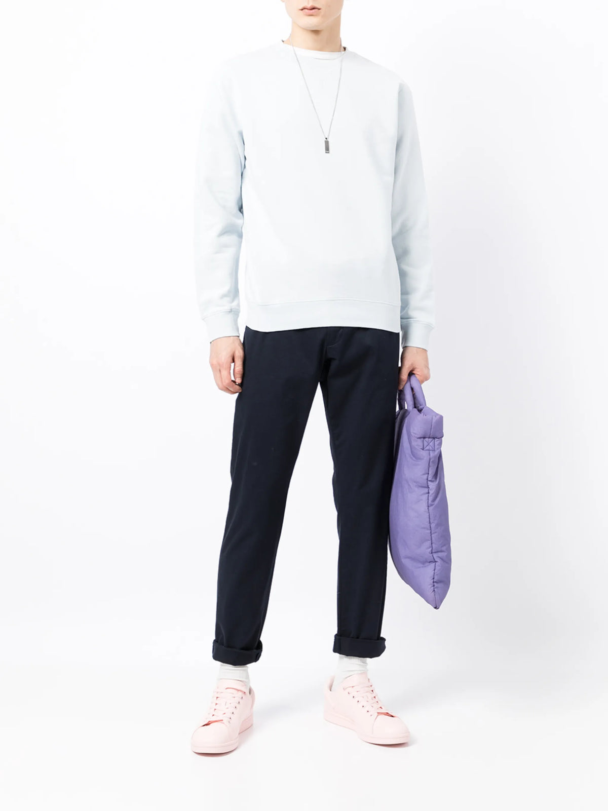 ribbed-trim cotton sweatshirt