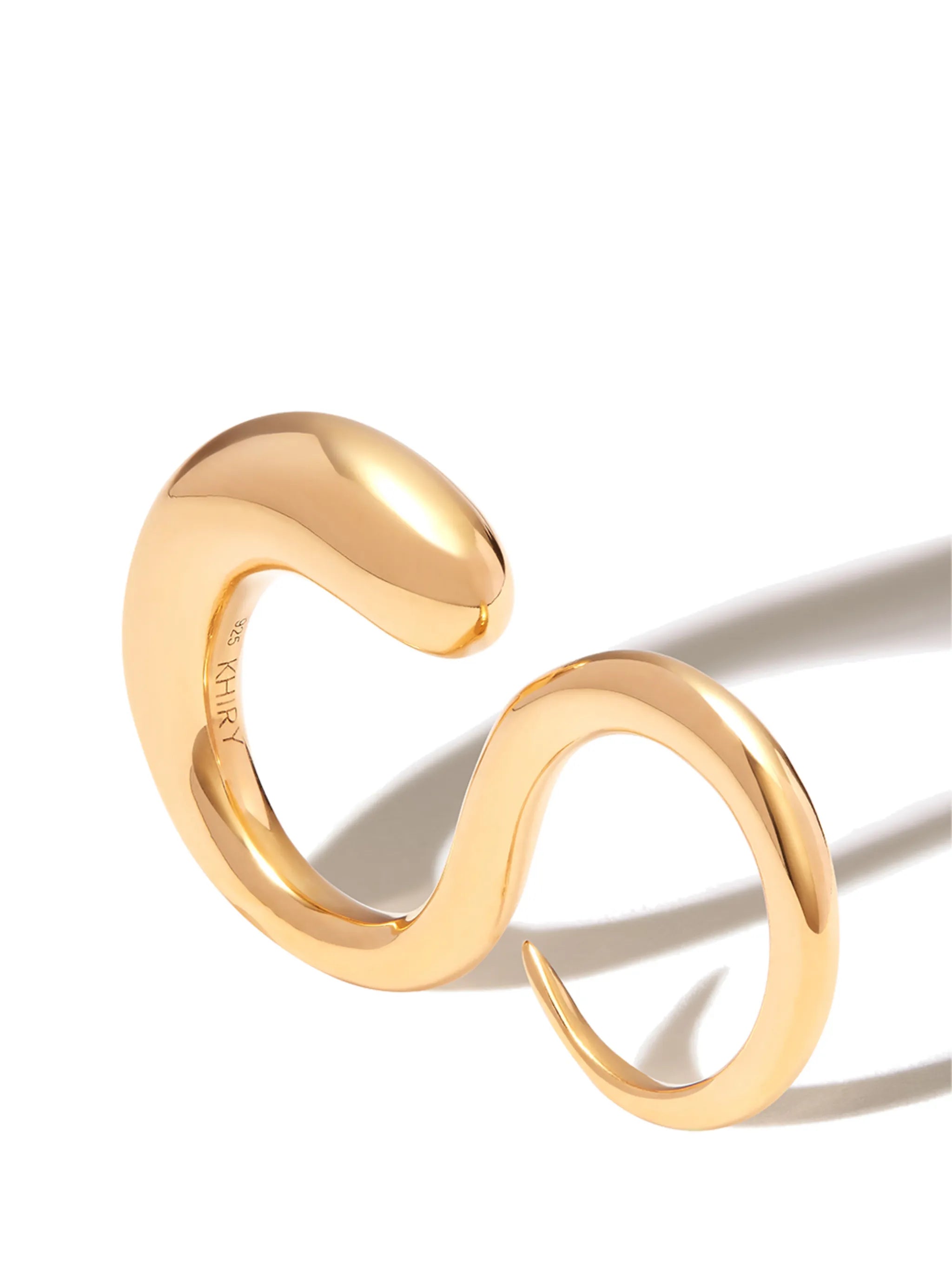 gold vermeil-plated Adder double ring