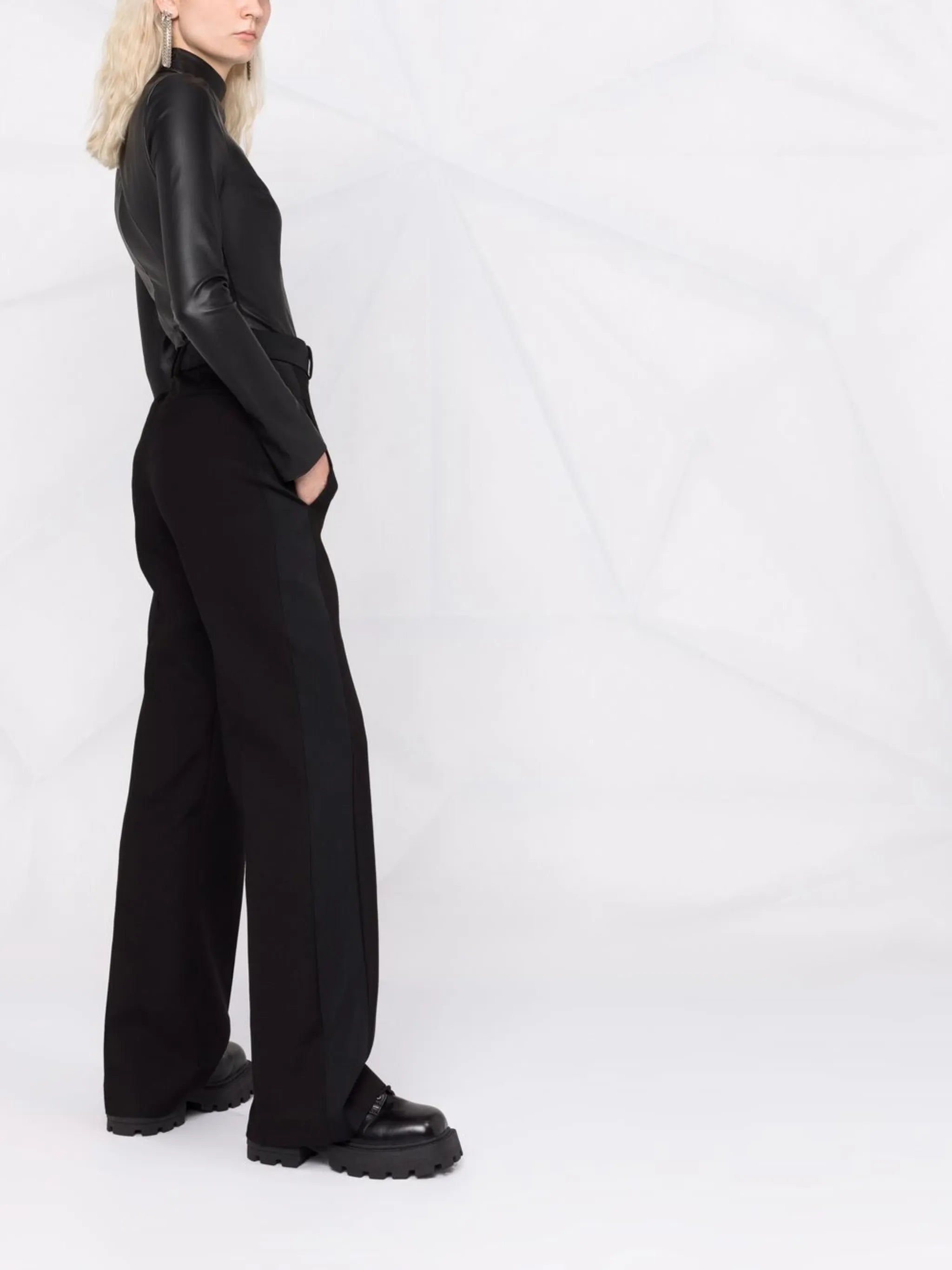 x Amina Muaddi vegan leather bodysuit