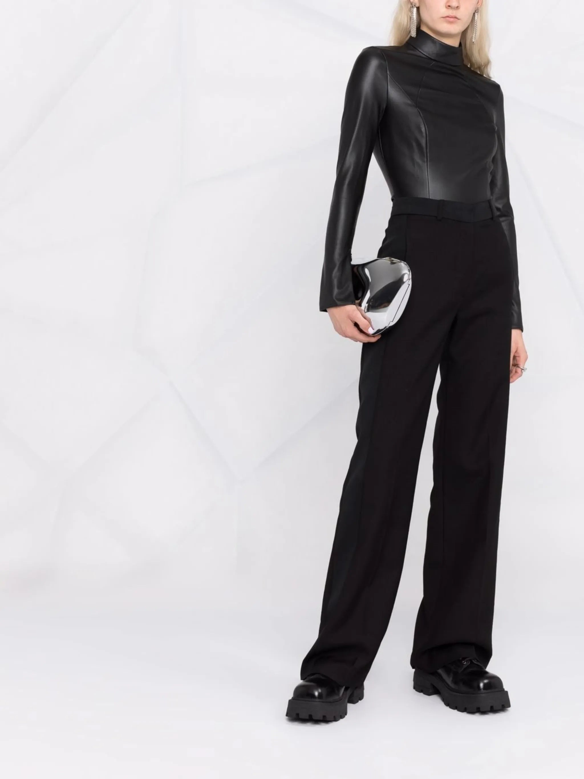 x Amina Muaddi vegan leather bodysuit