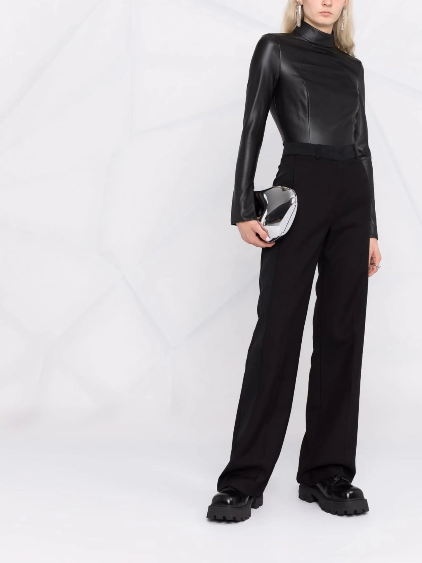 x Amina Muaddi vegan leather bodysuit