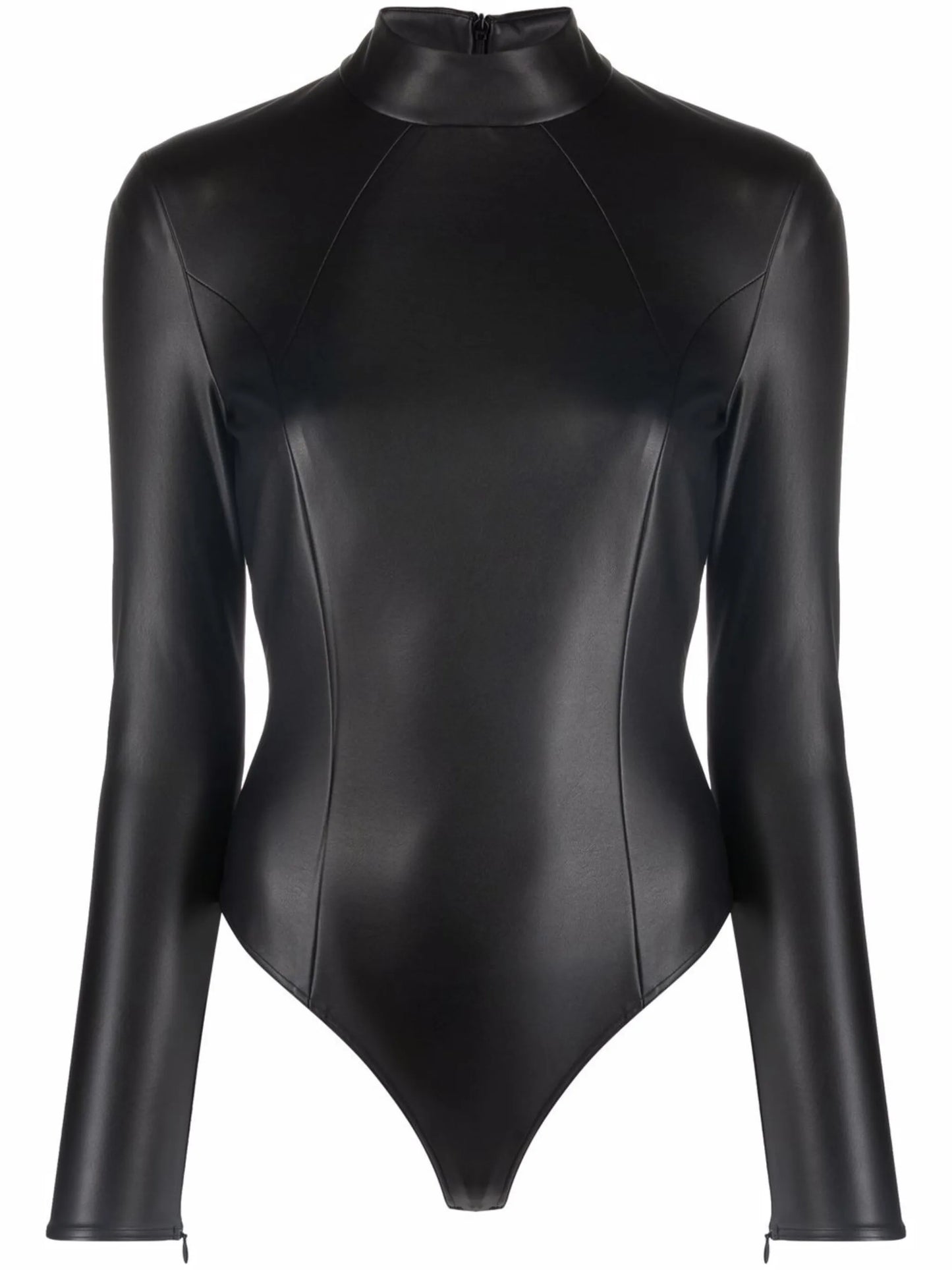 x Amina Muaddi vegan leather bodysuit