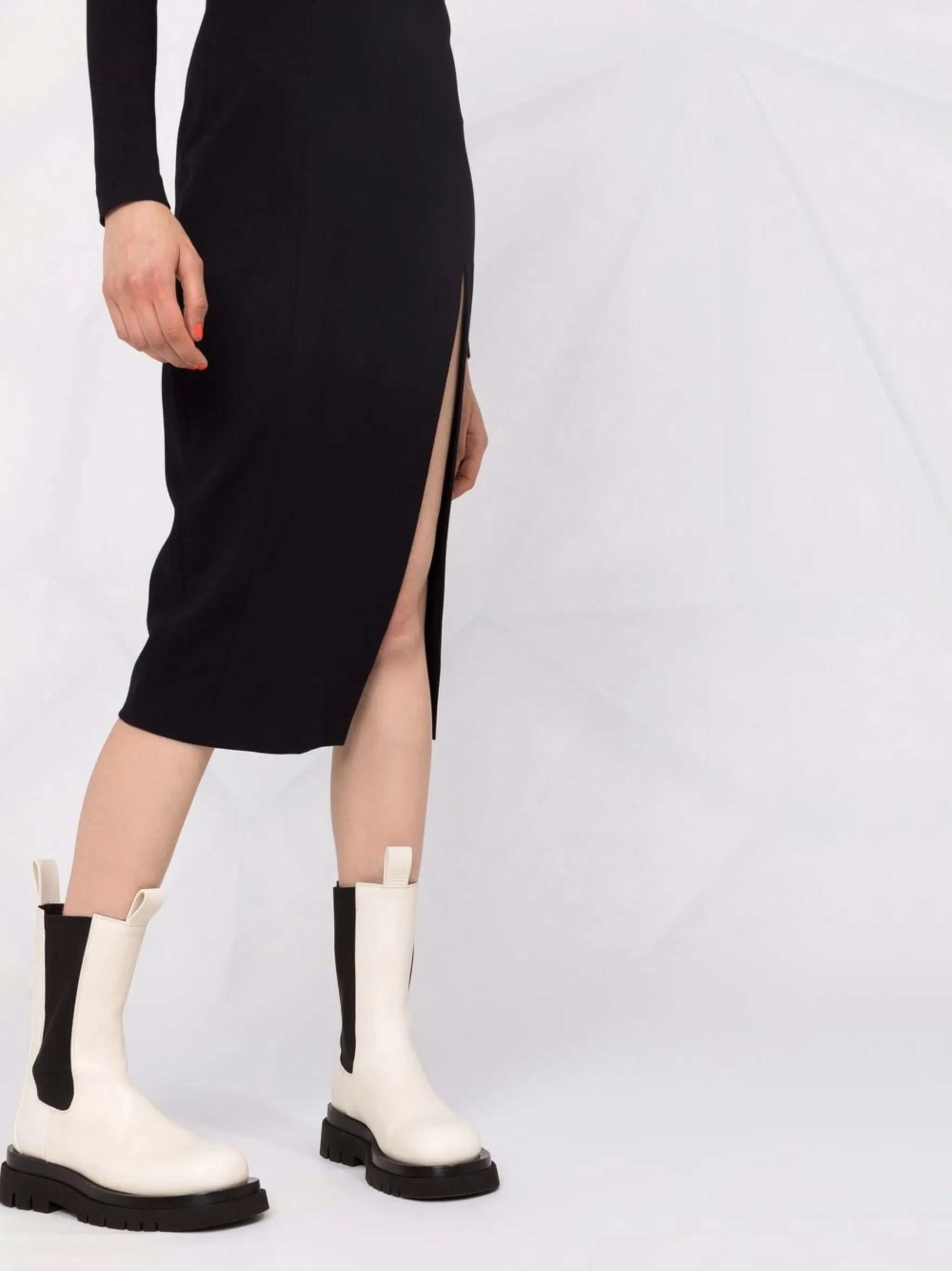x Amina Muaddi turtleneck midi dress
