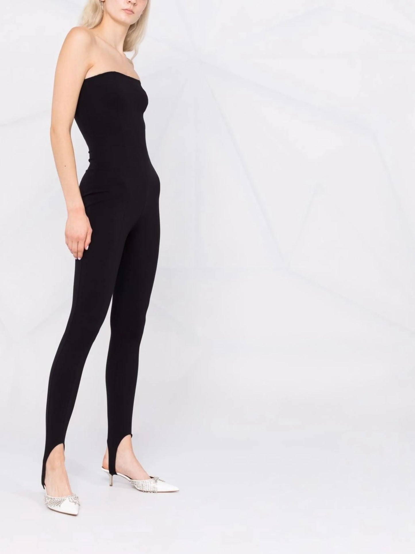 x Amina Muaddi sleeveless catsuit