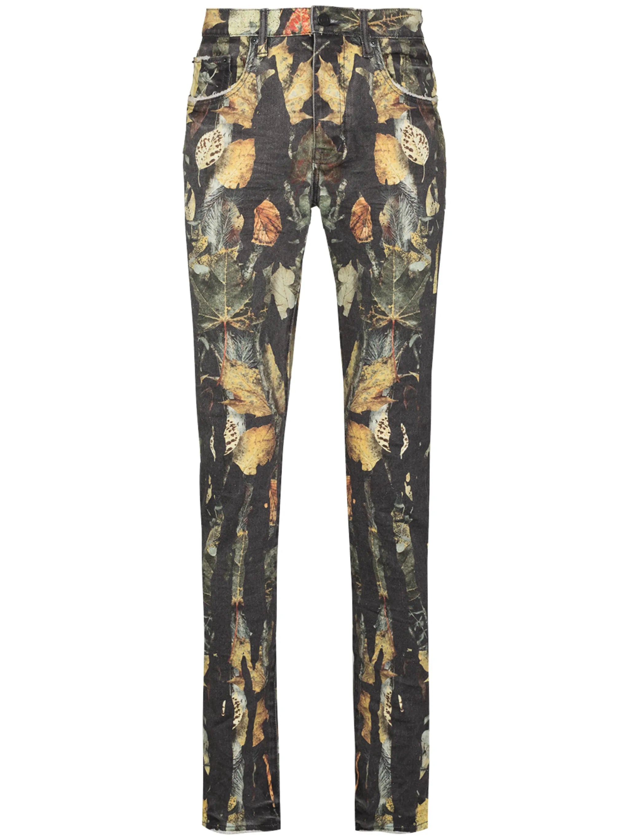floral-print straight-leg jeans