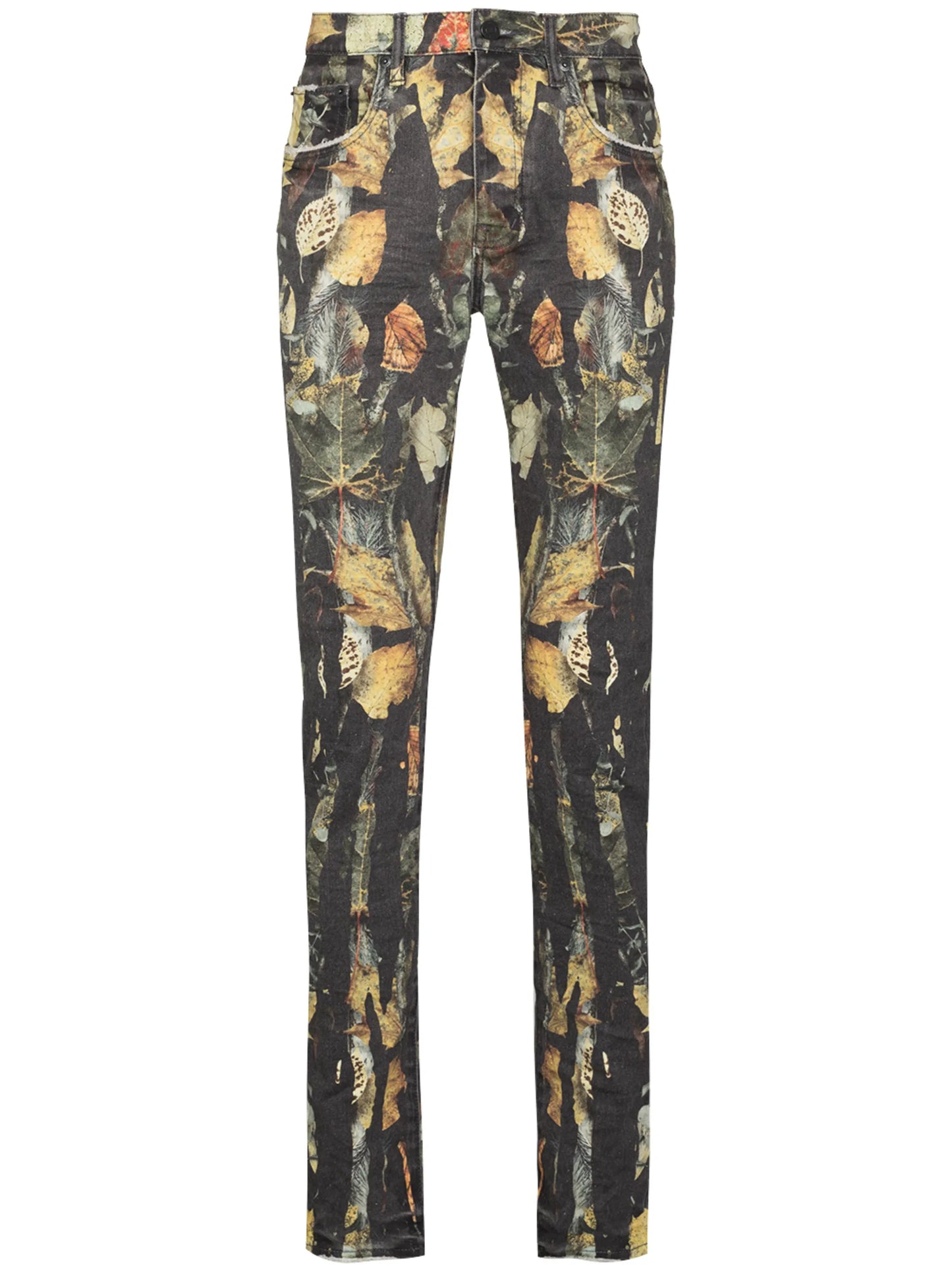 floral-print straight-leg jeans