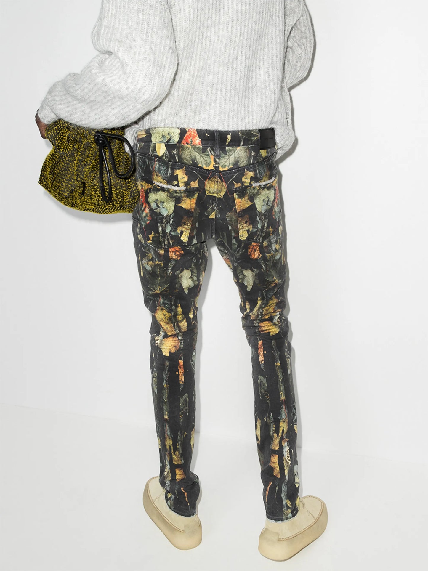 floral-print straight-leg jeans