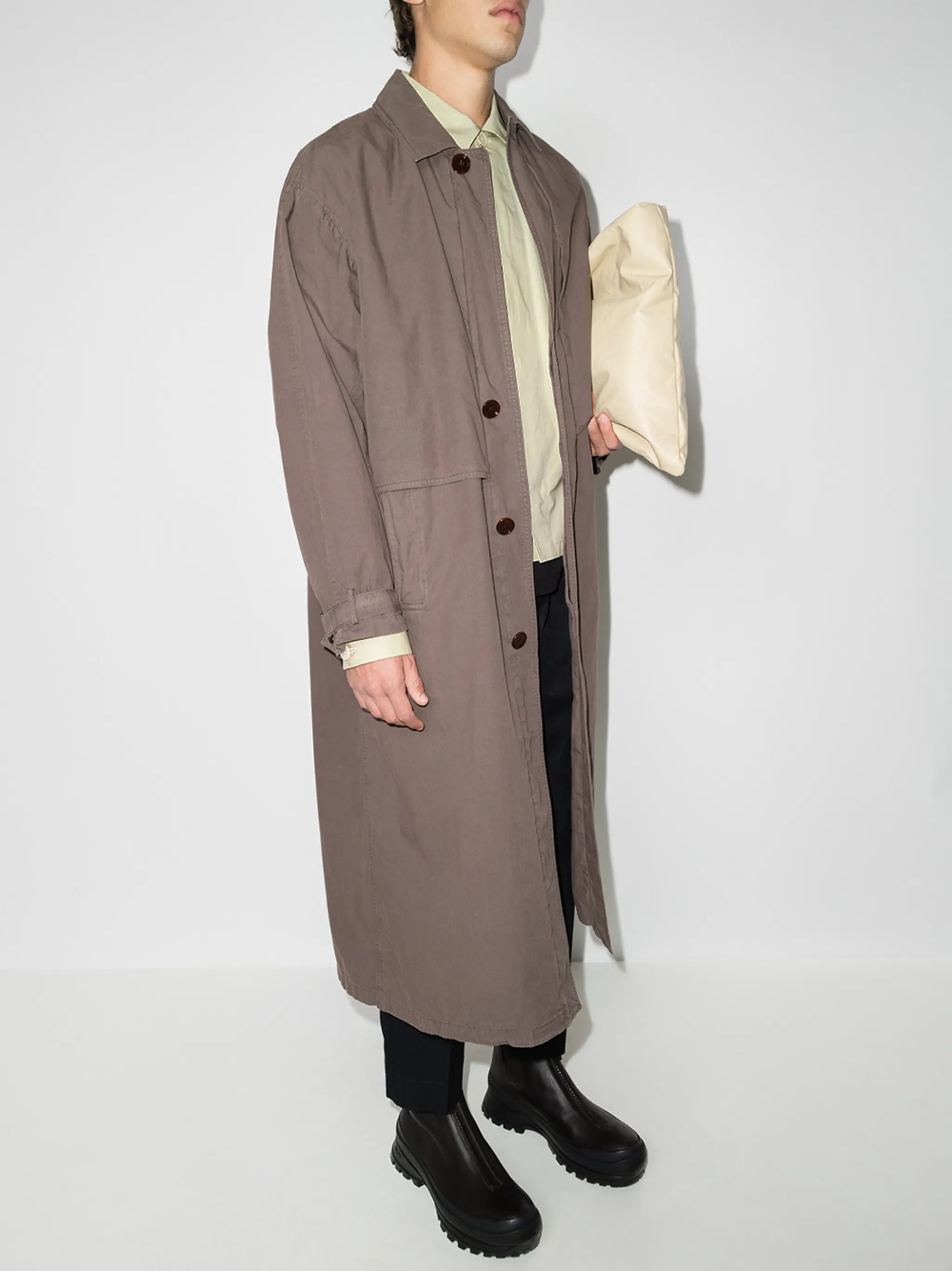 concealed-front cotton shirt