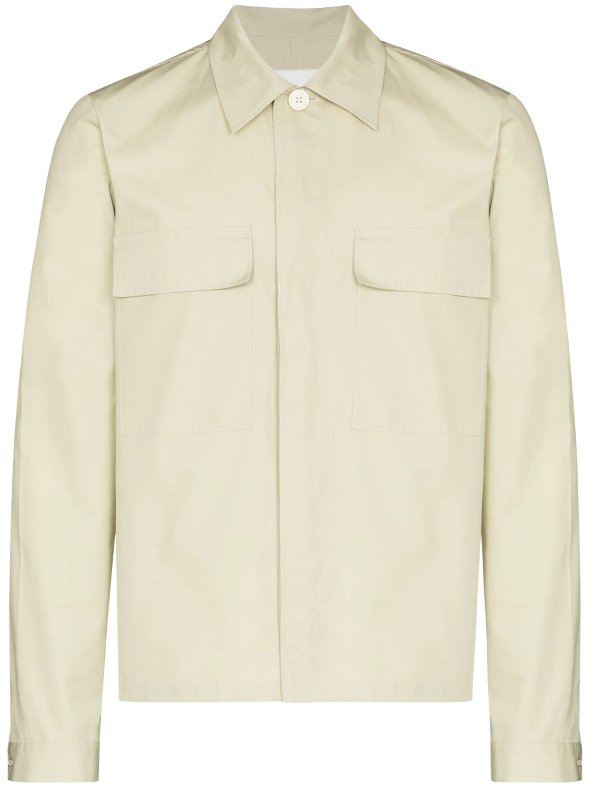concealed-front cotton shirt