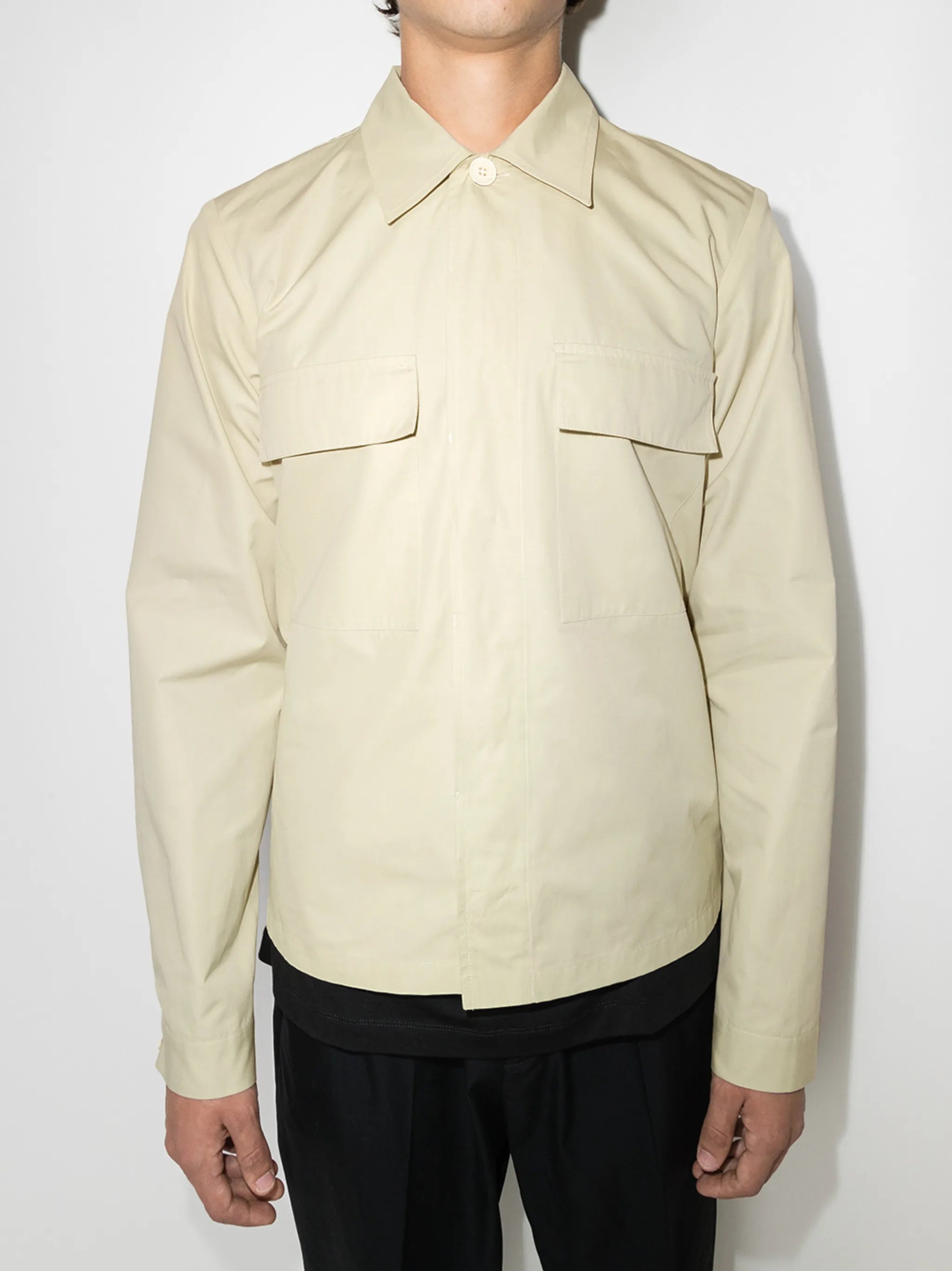 concealed-front cotton shirt
