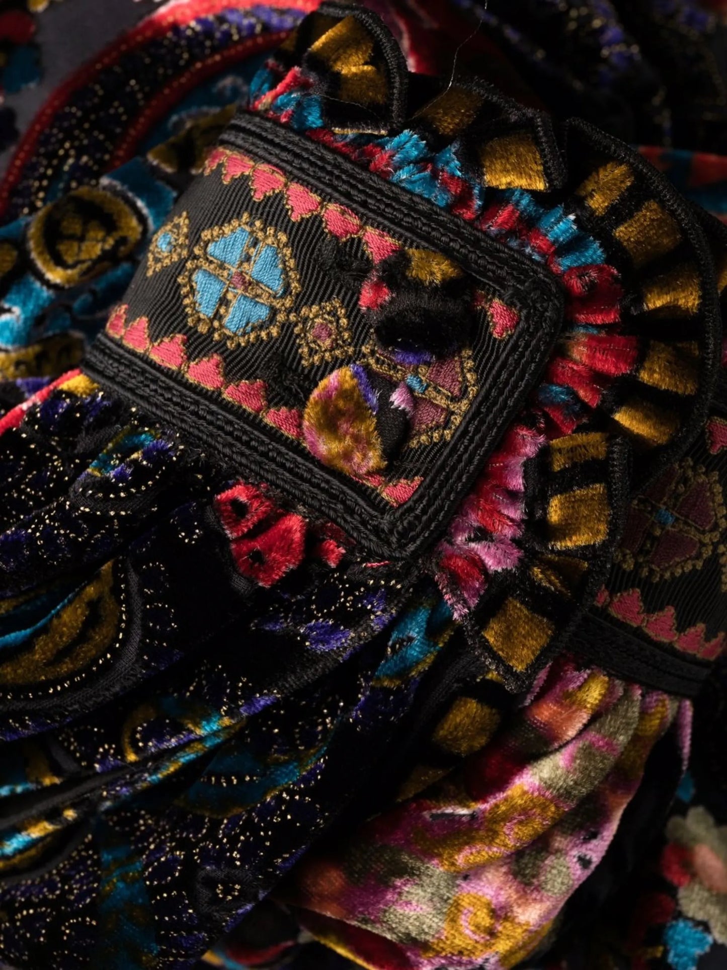 abstract-print velvet dress