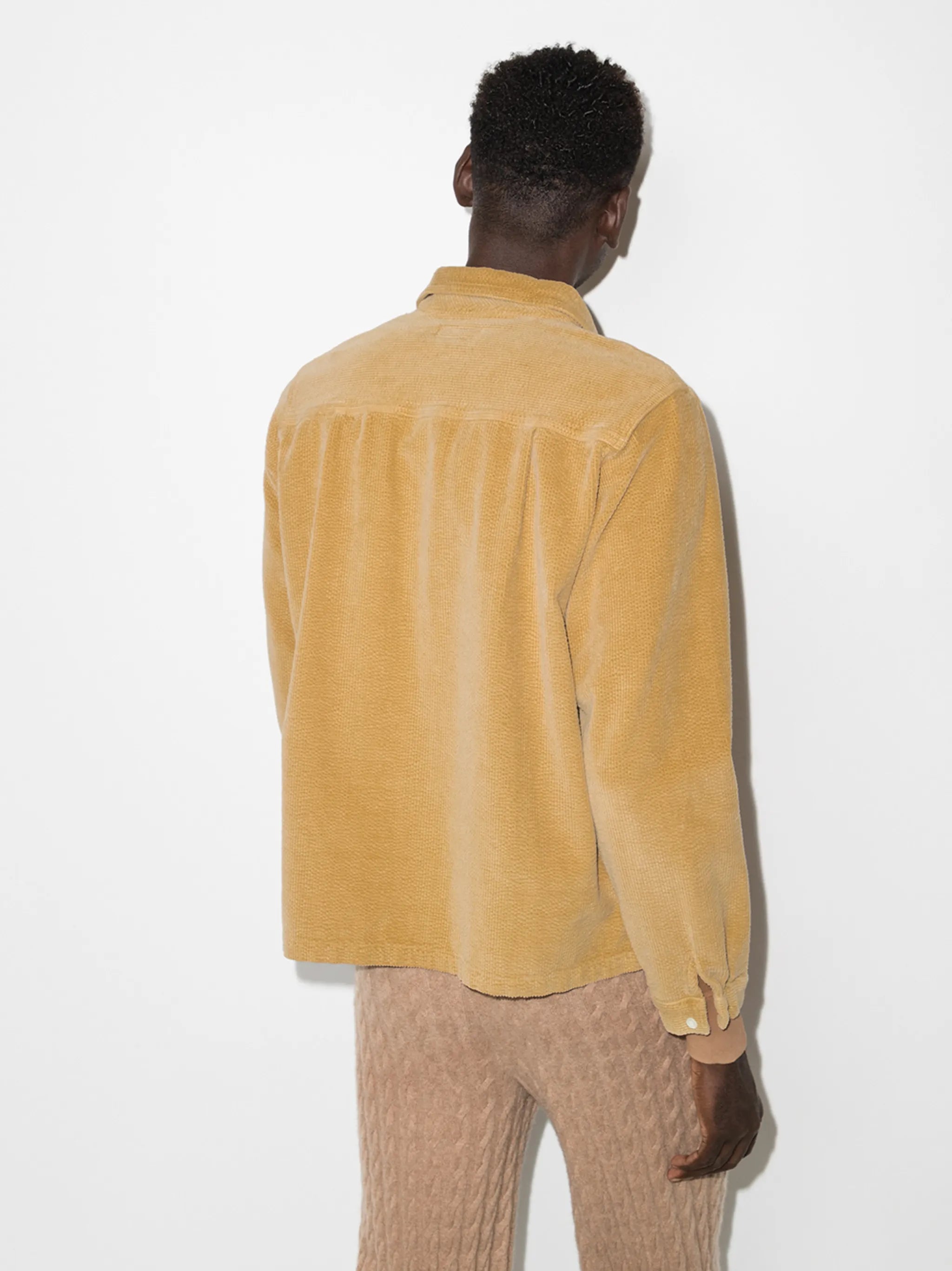 logo-embroidered corduroy shirt