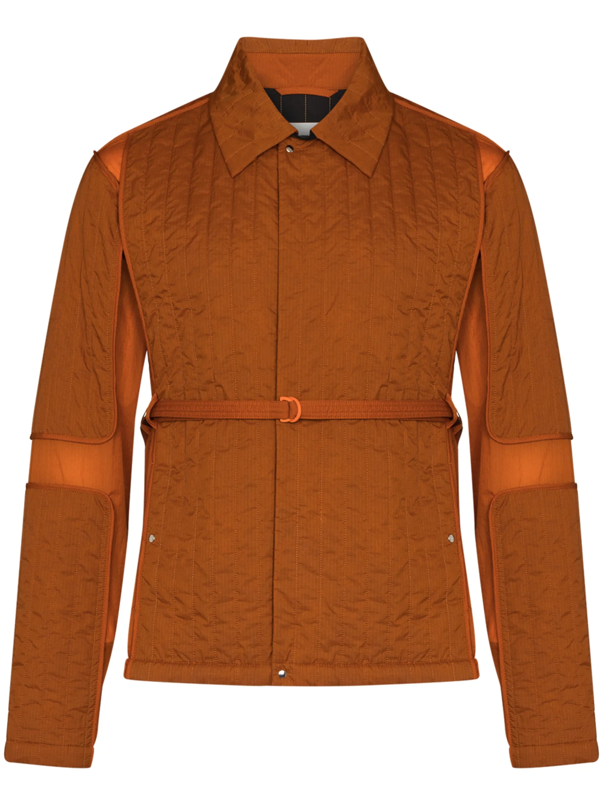 belted quilted padded jacket