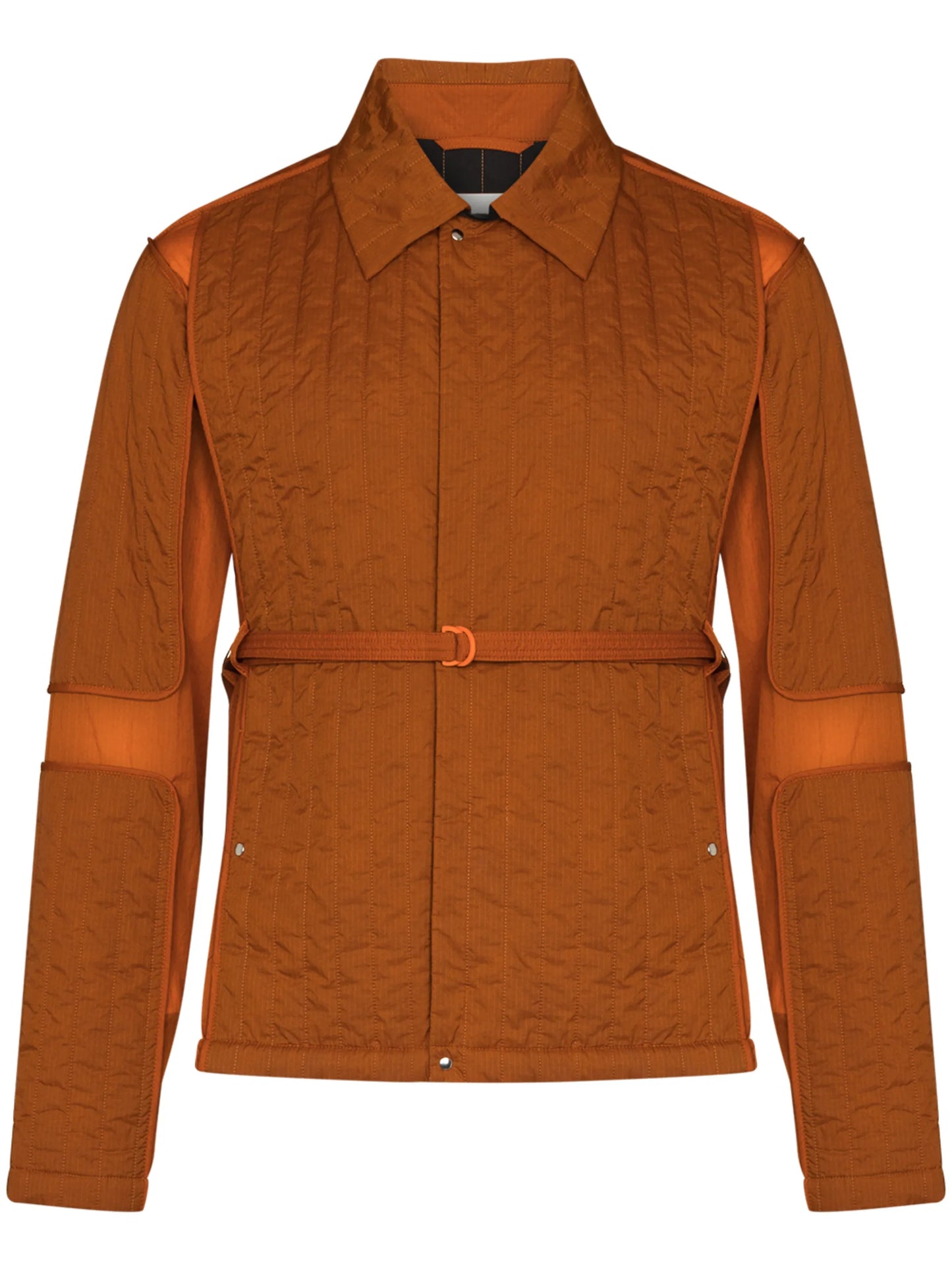 belted quilted padded jacket