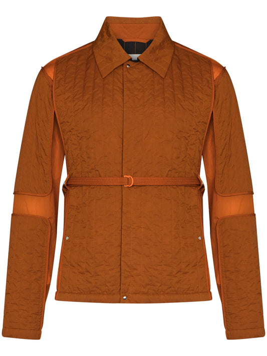 belted quilted padded jacket