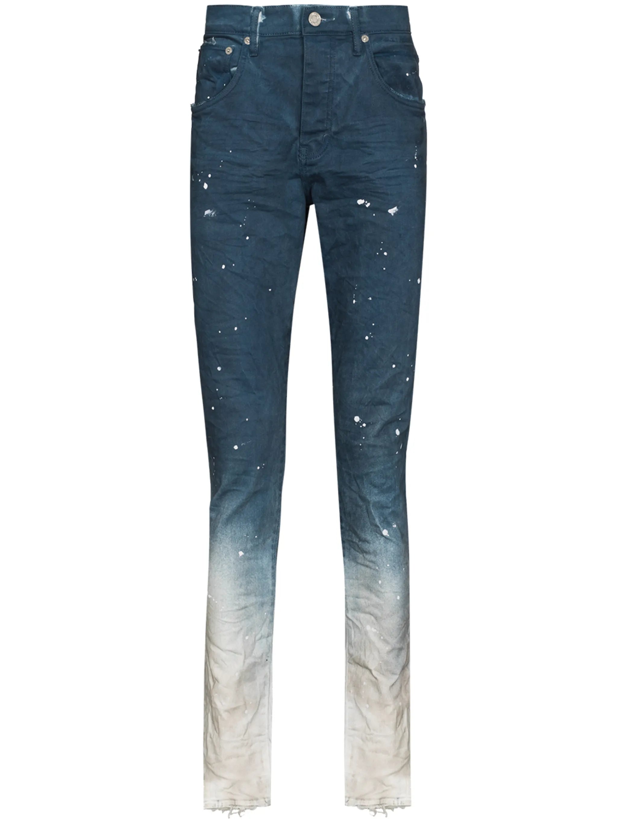 paint-splatter straight-leg jeans