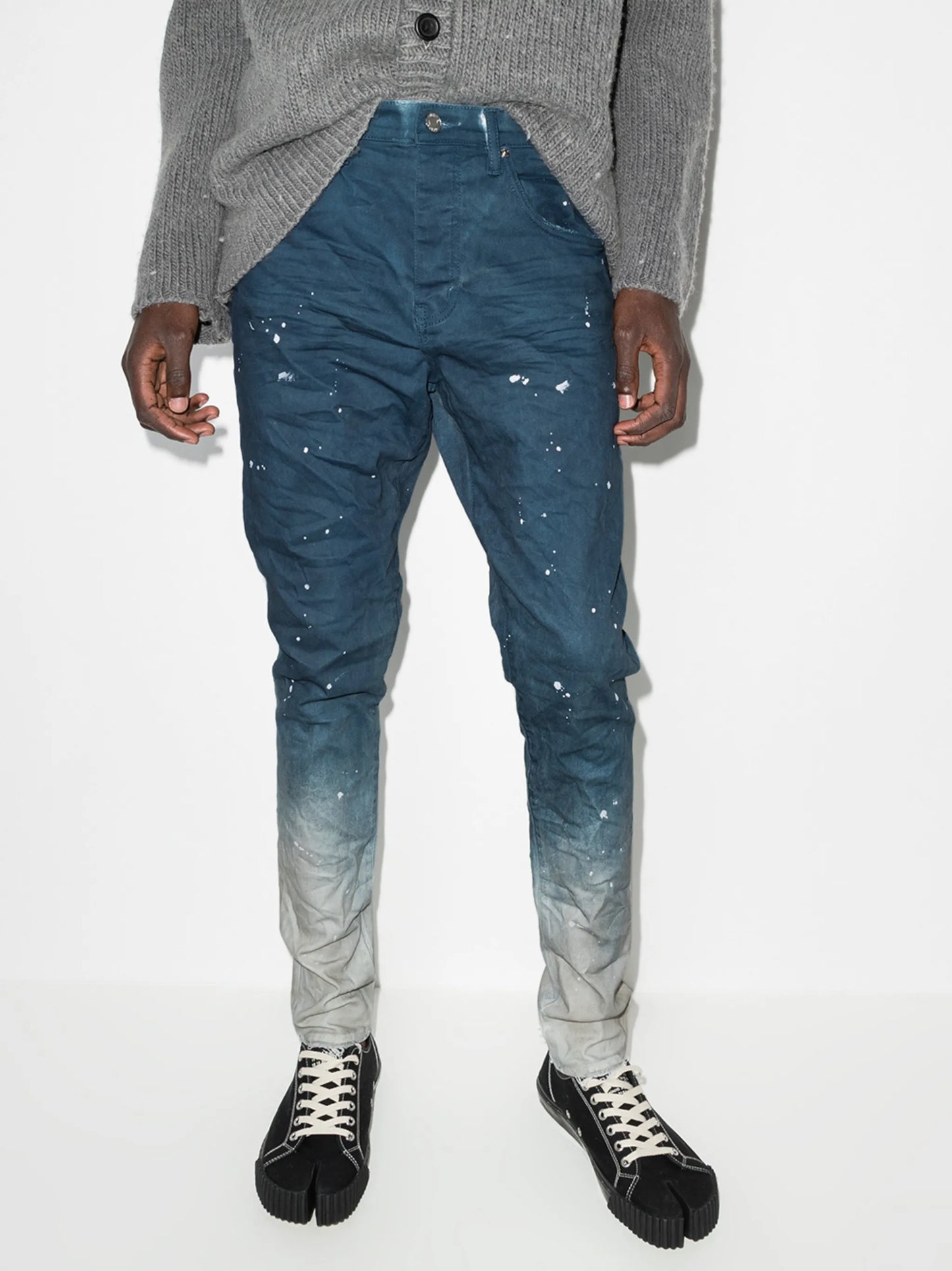paint-splatter straight-leg jeans