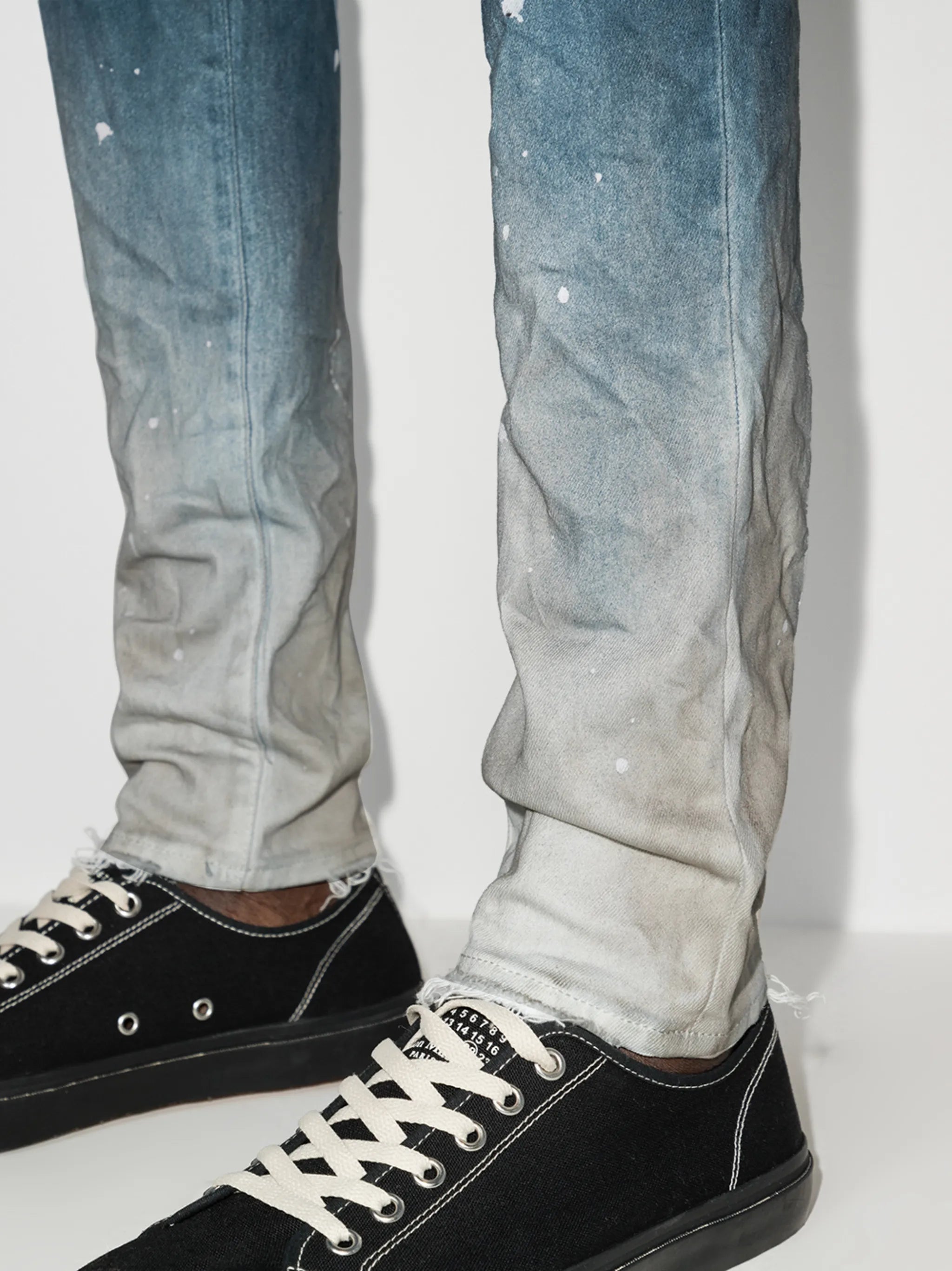 paint-splatter straight-leg jeans