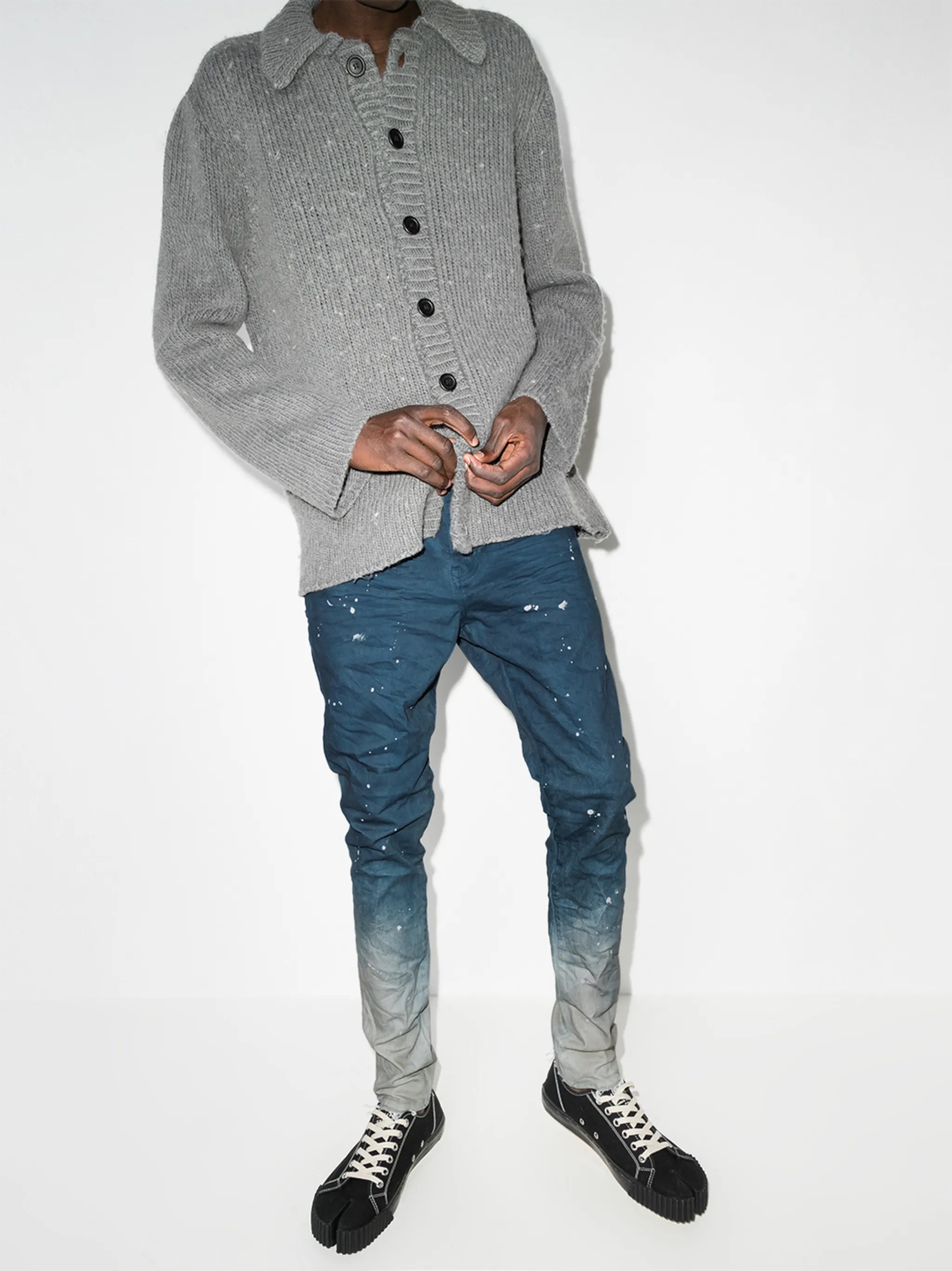 paint-splatter straight-leg jeans