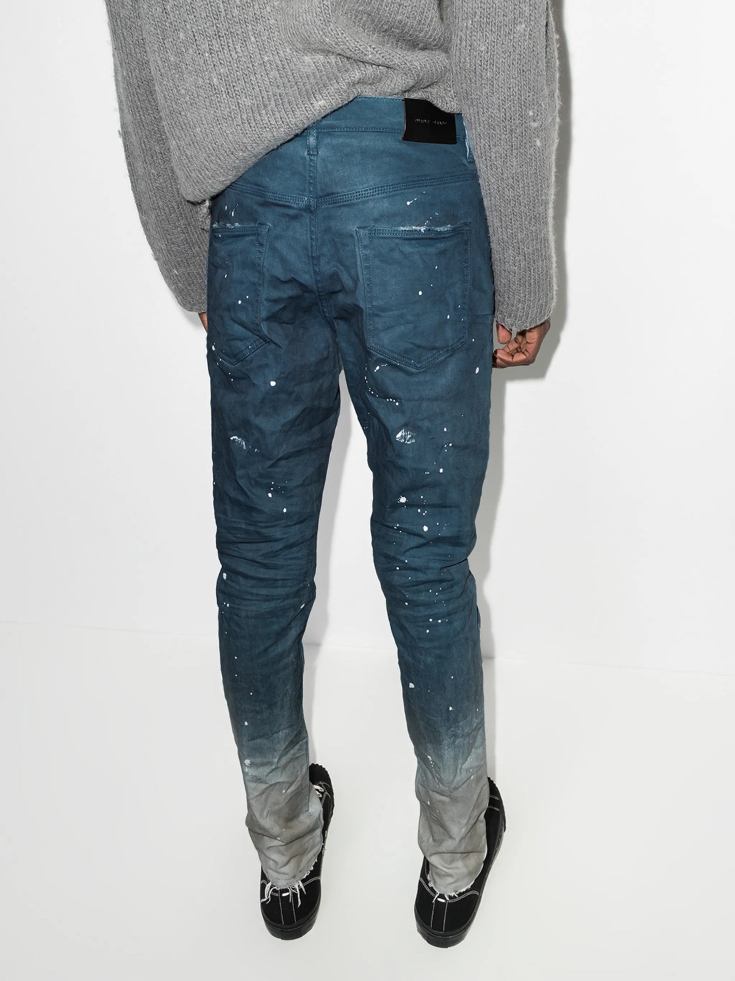 paint-splatter straight-leg jeans