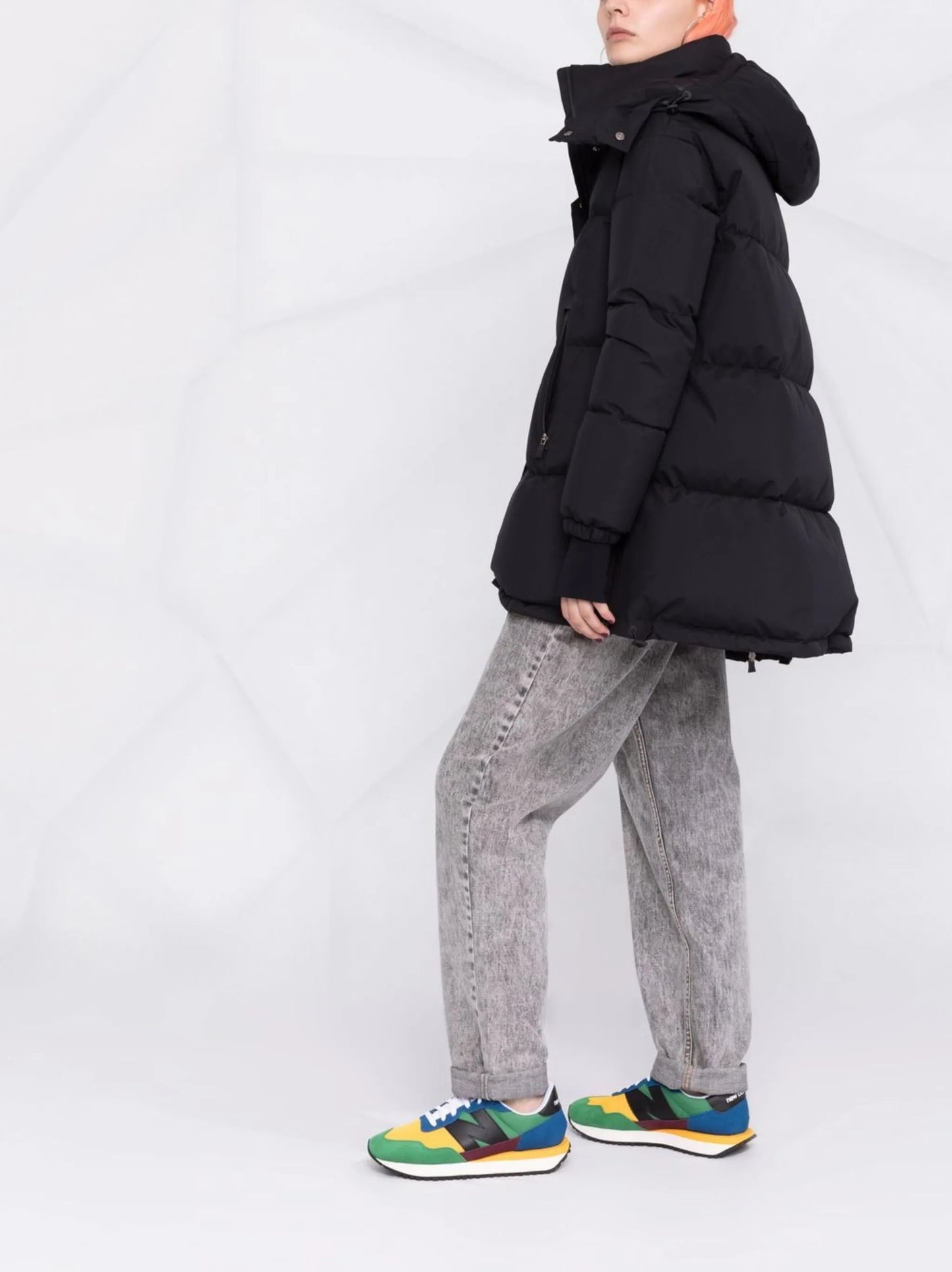A-line padded zip-front coat