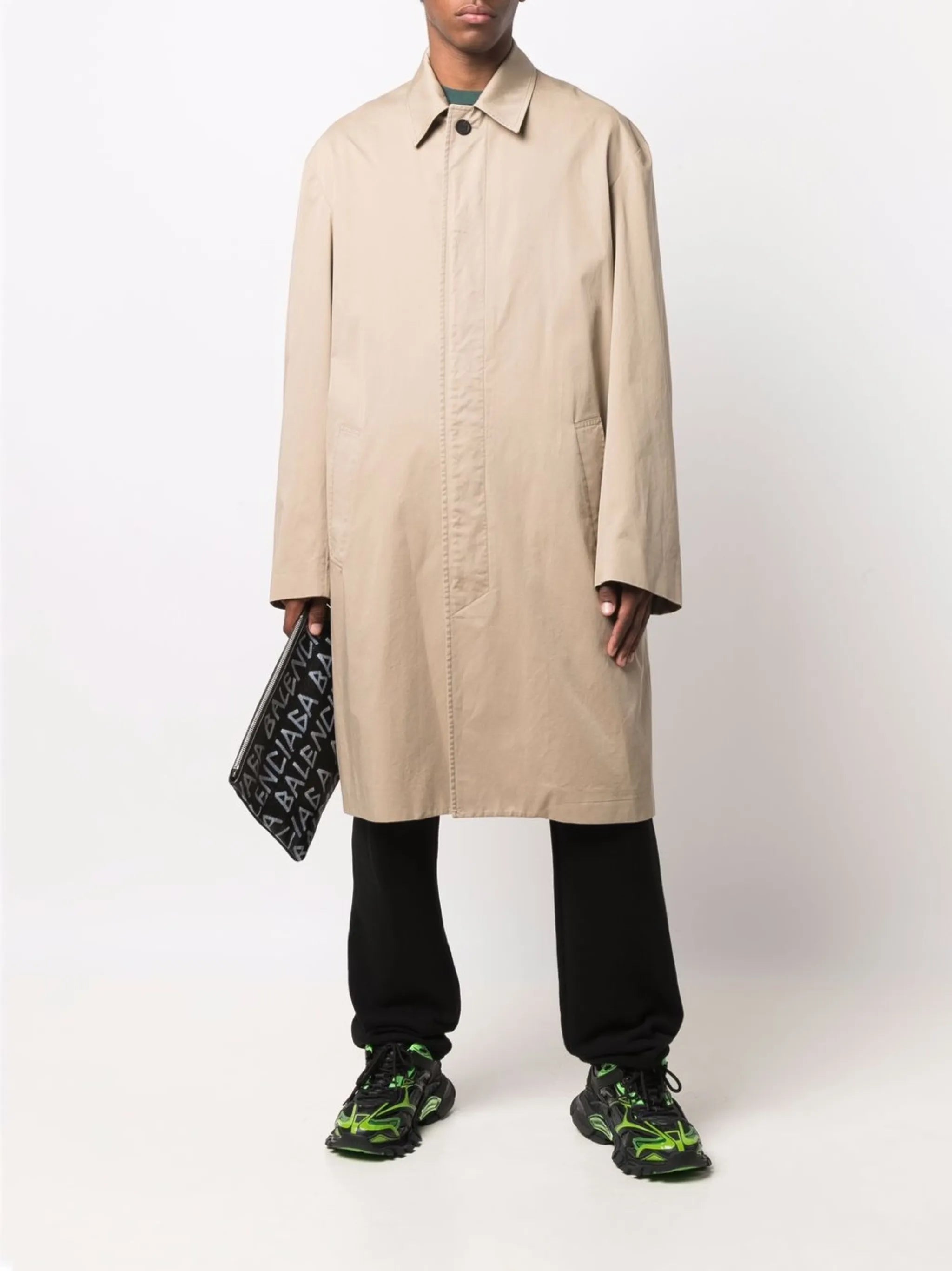 embroidered-logo car coat