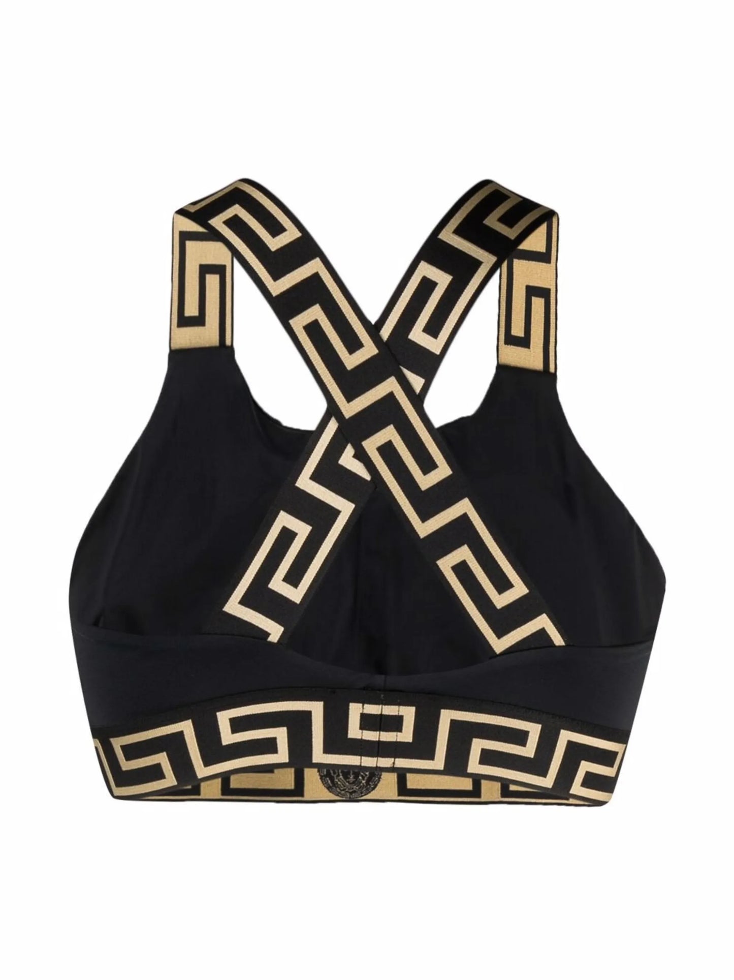 Greca-trim Medusa-logo bikini top