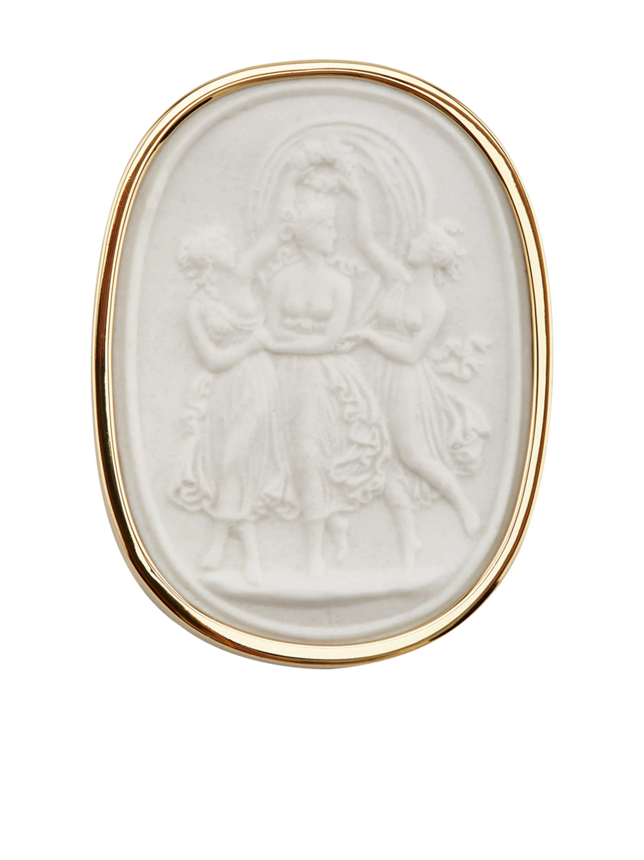 embossed porcelain brooch