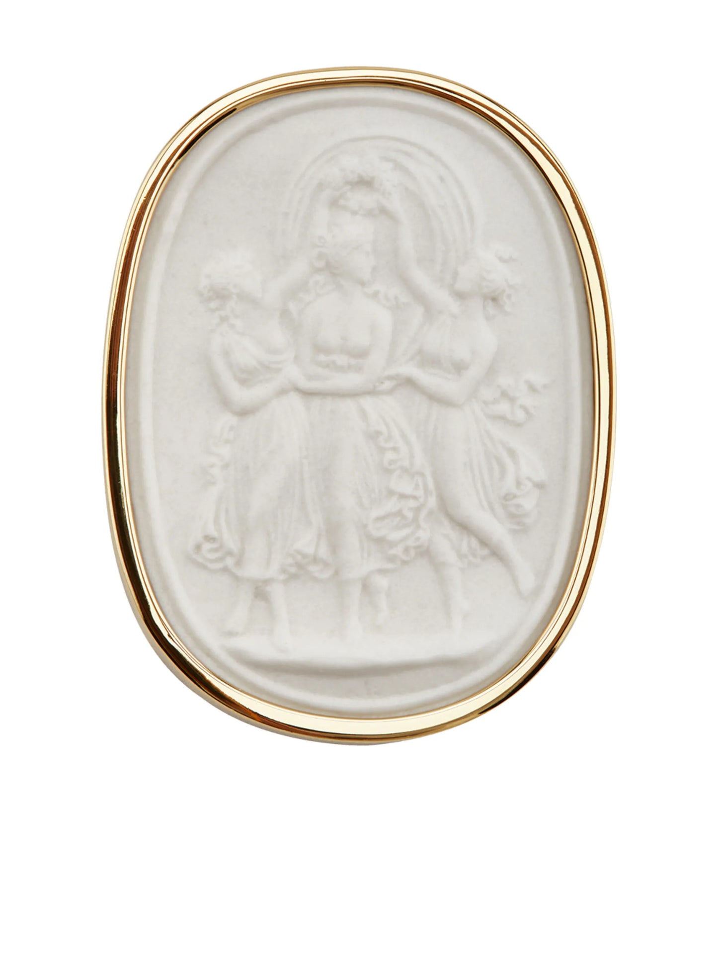 embossed porcelain brooch