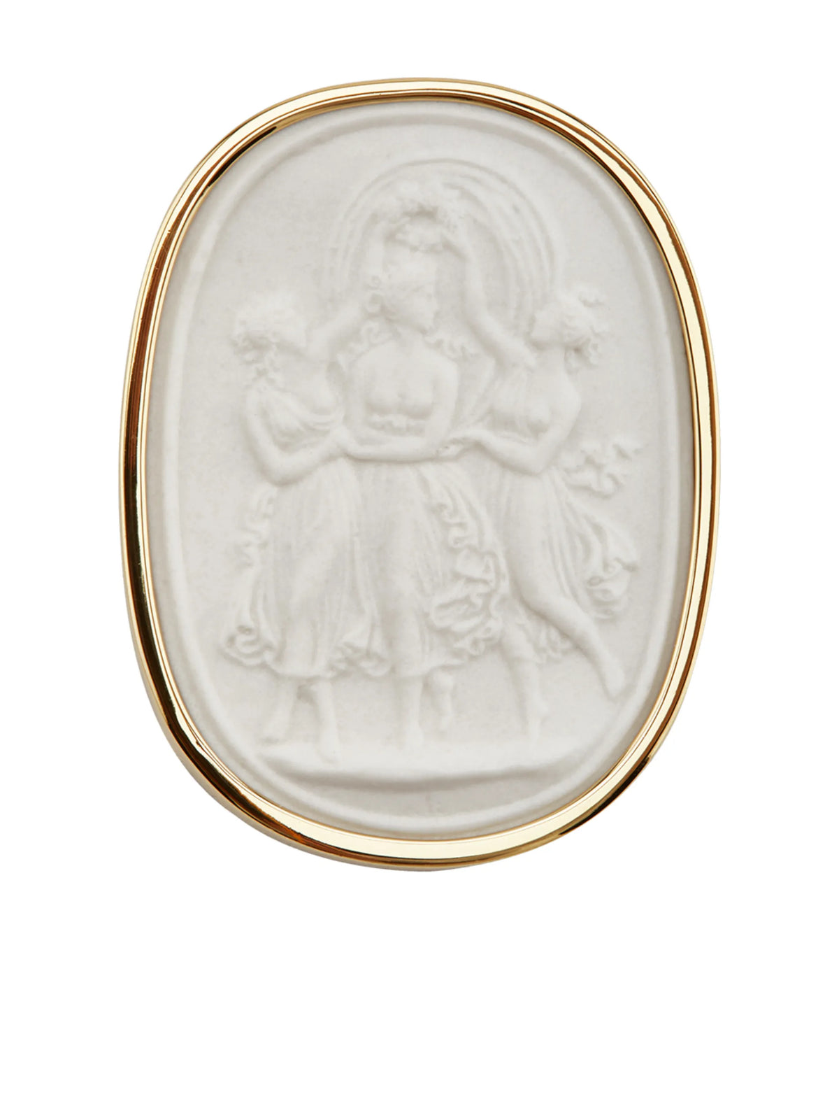 embossed porcelain brooch