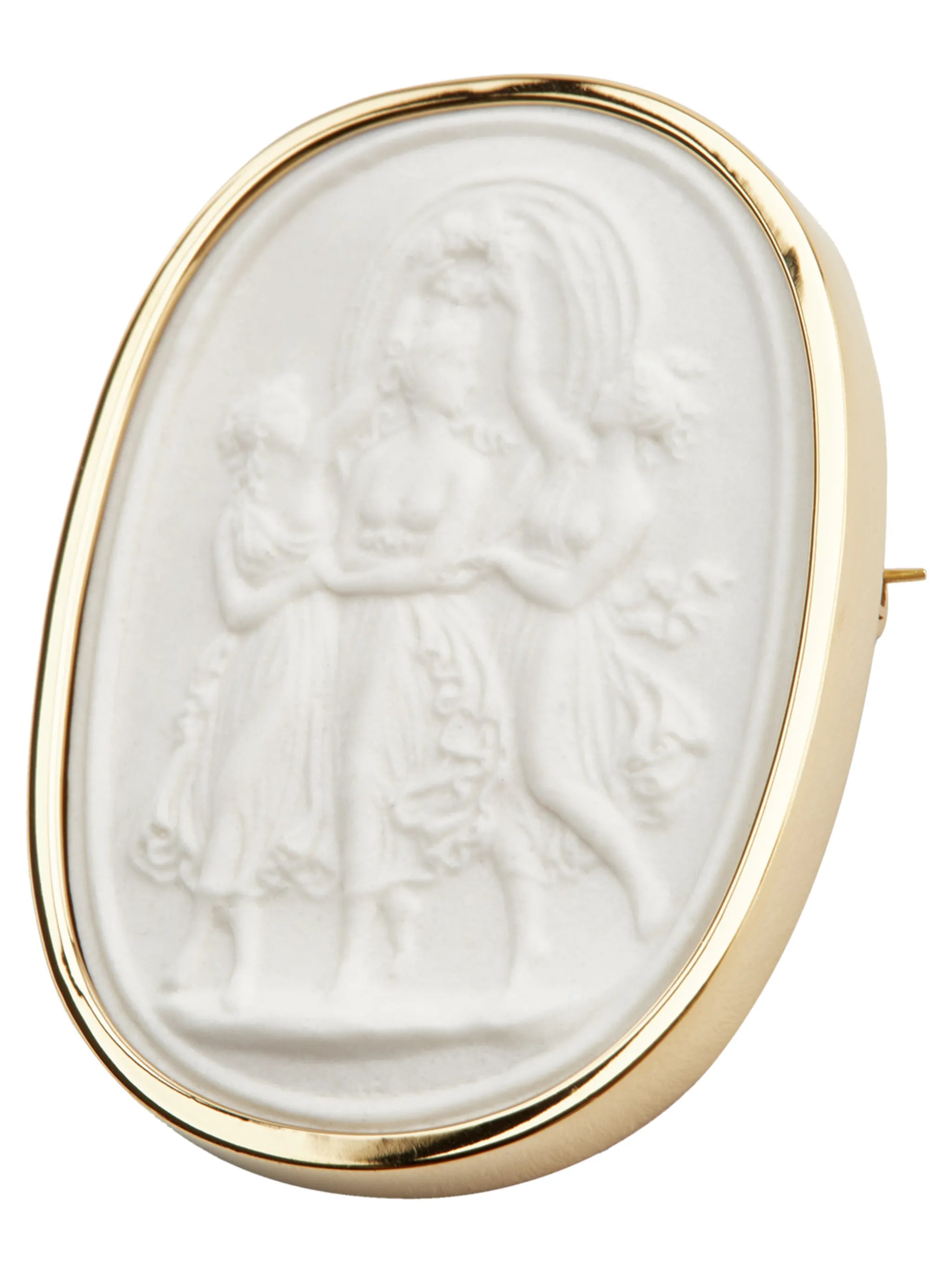 embossed porcelain brooch
